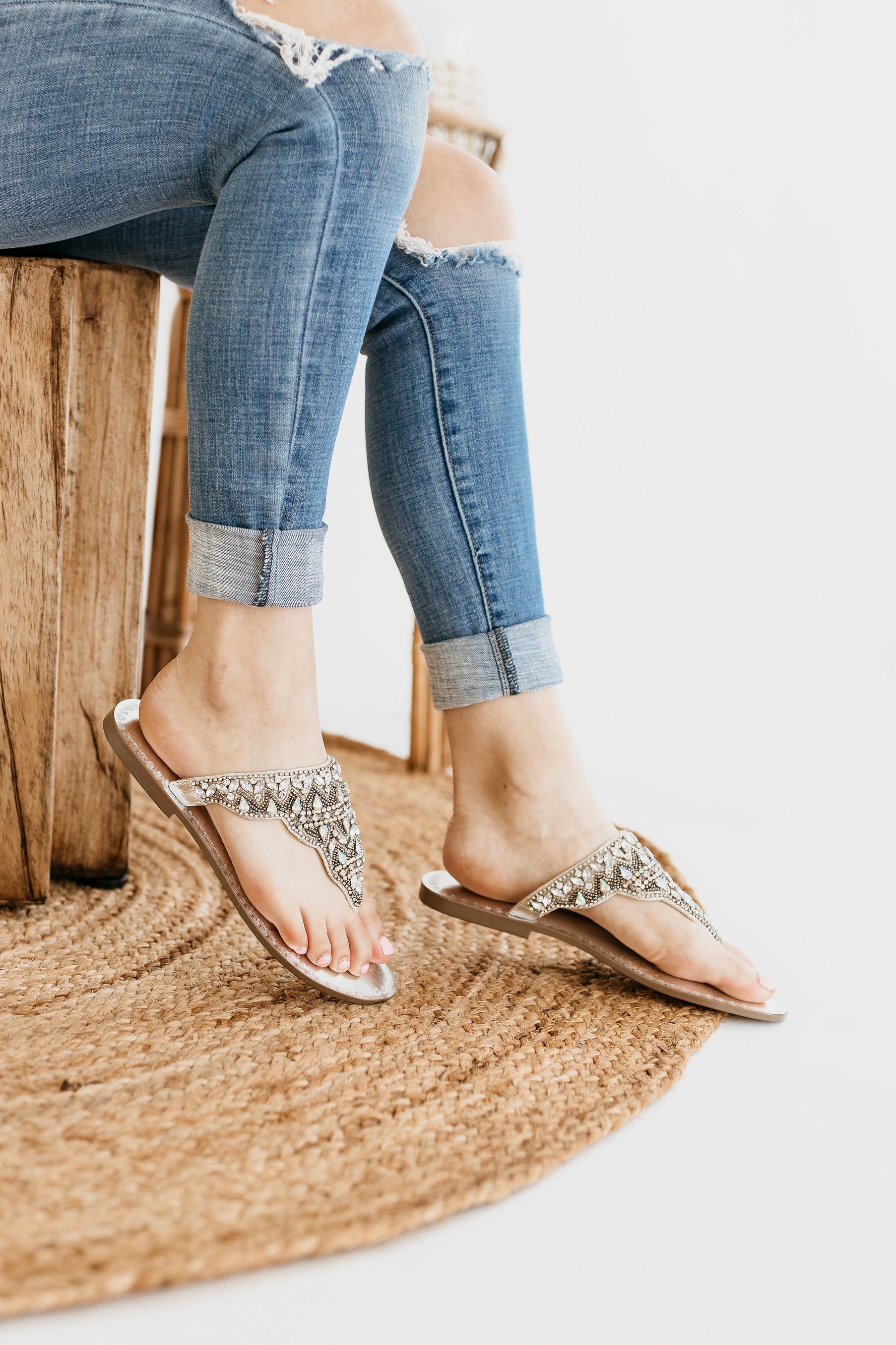 Loving U Sandals in Silver - Rural Haze