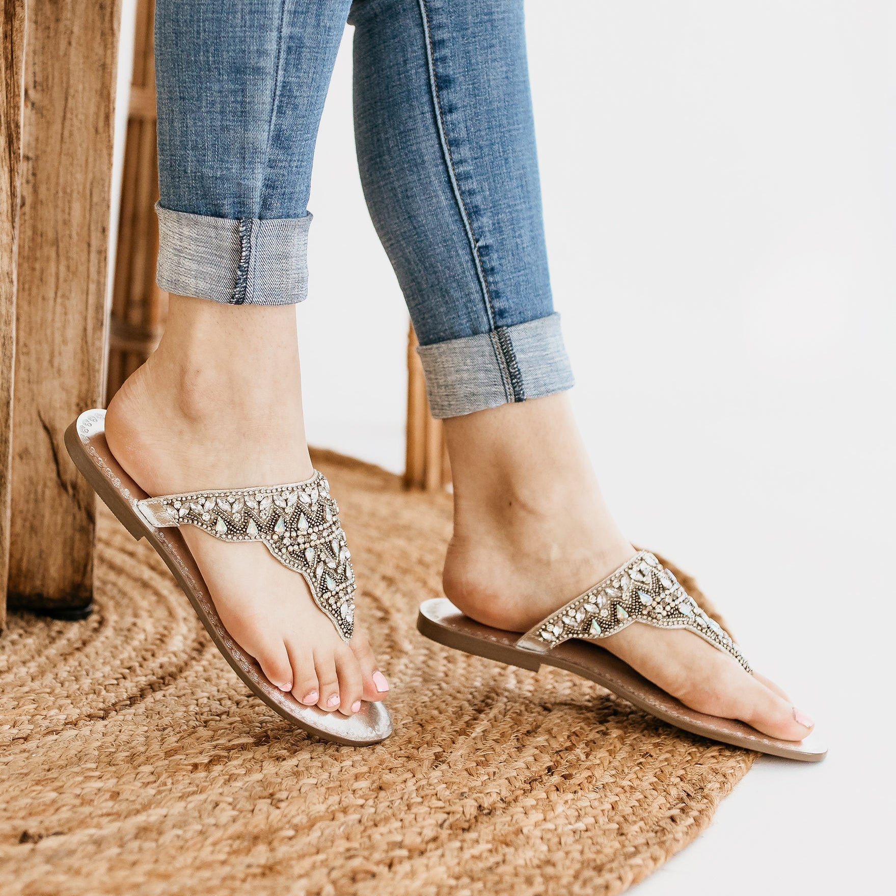 Loving U Sandals in Silver - Rural Haze