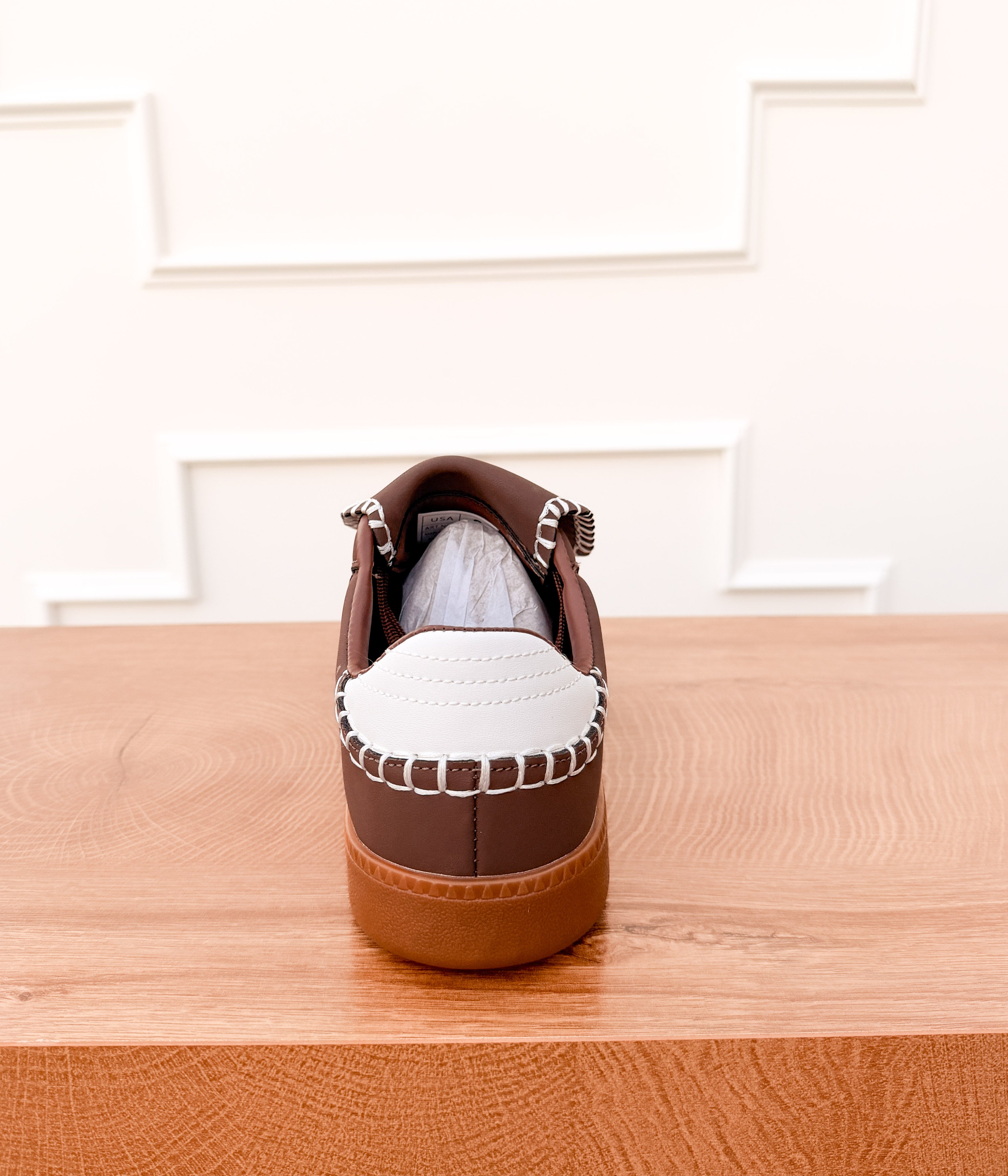 Luella Stitched Sneaker in Brown
