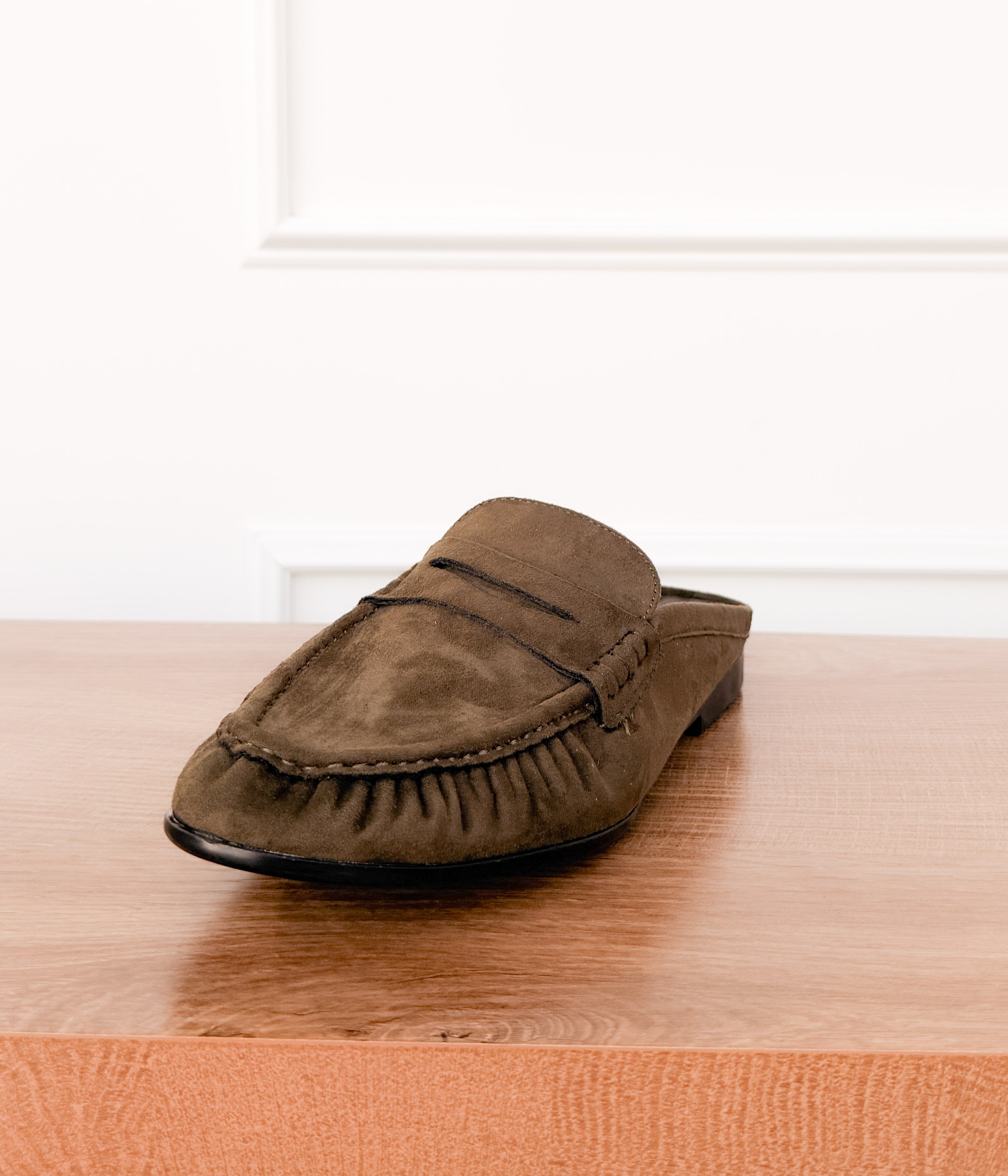 Margot Slide Loafer in Olive
