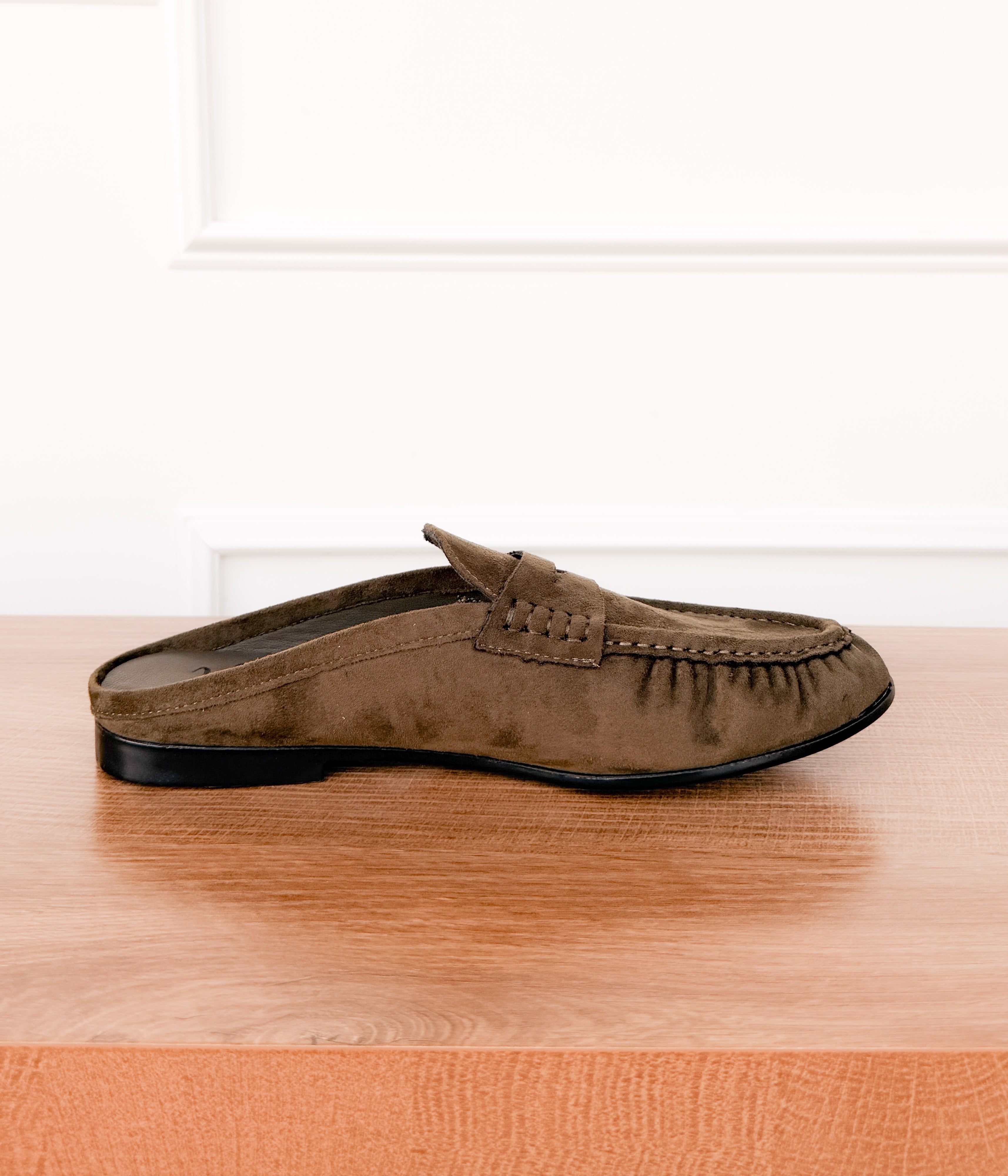 Margot Slide Loafer in Olive