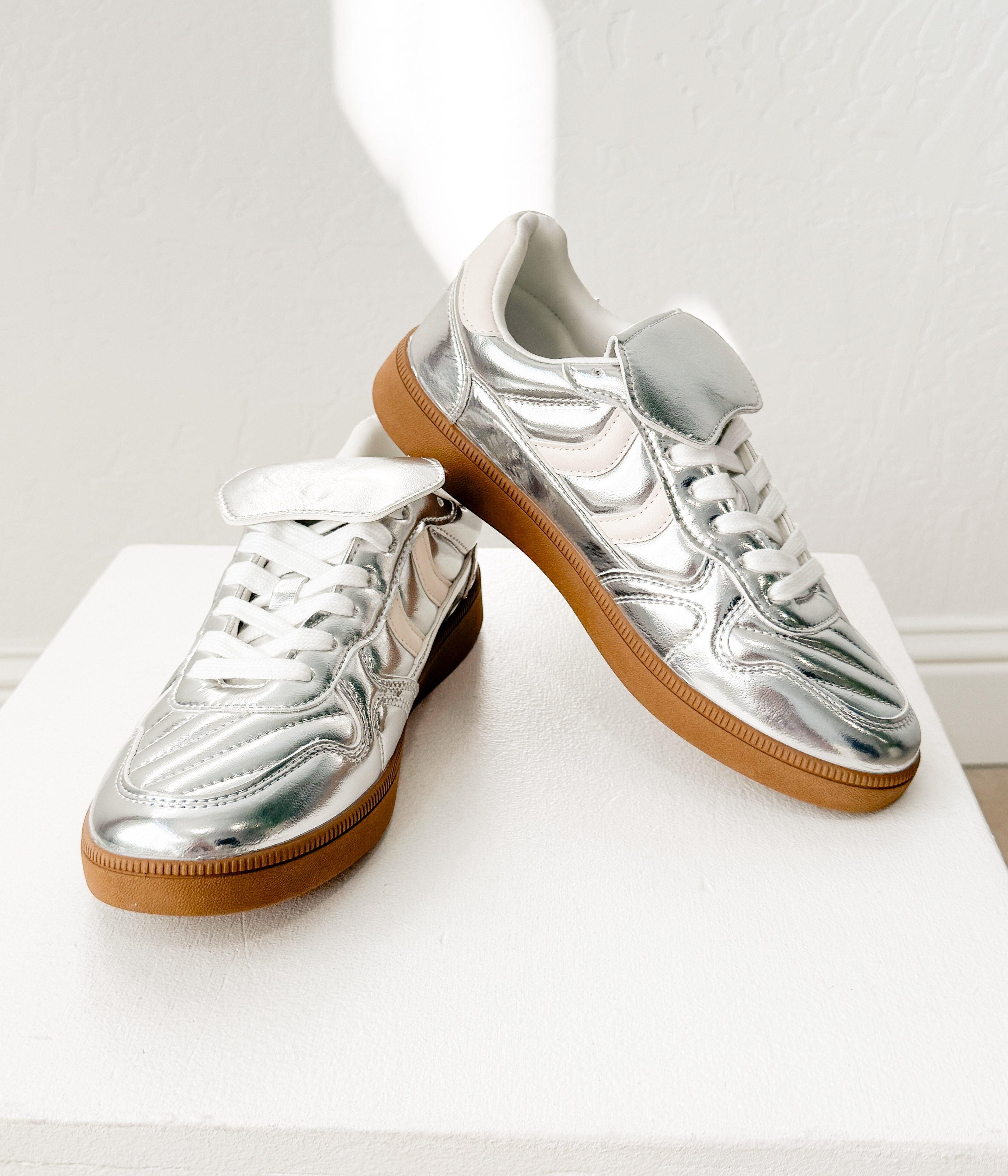 Milan Metallic Sneaker in Silver - Rural Haze