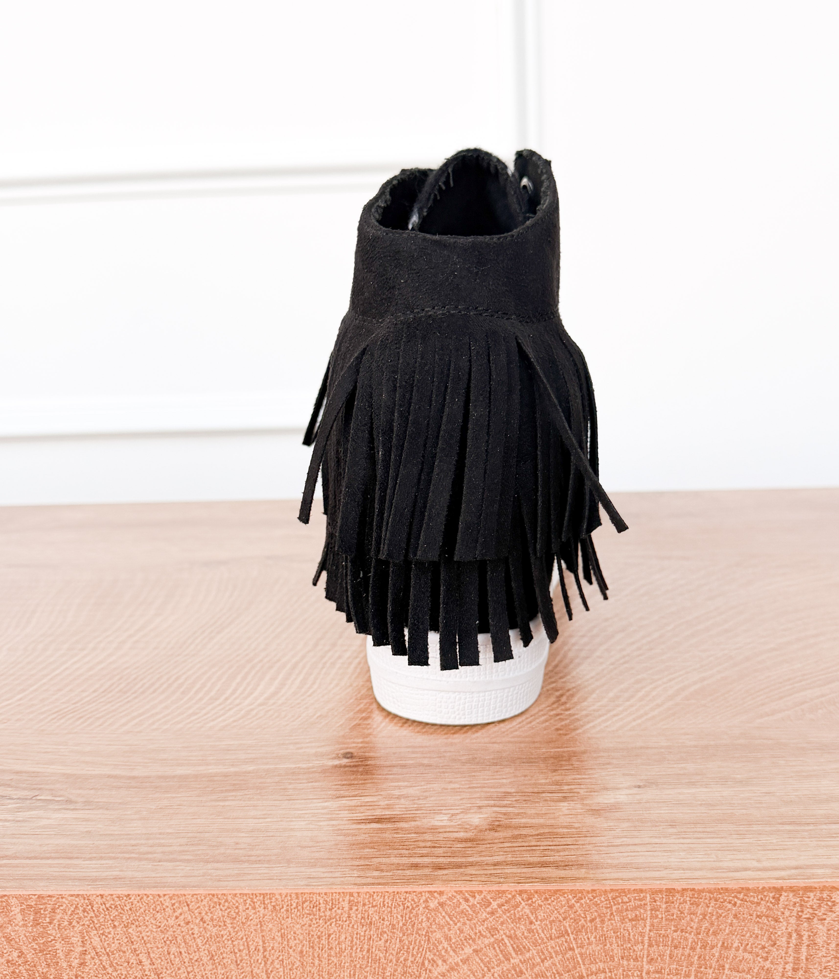 Nick Fringe Sneaker Wedge in Black - Rural Haze