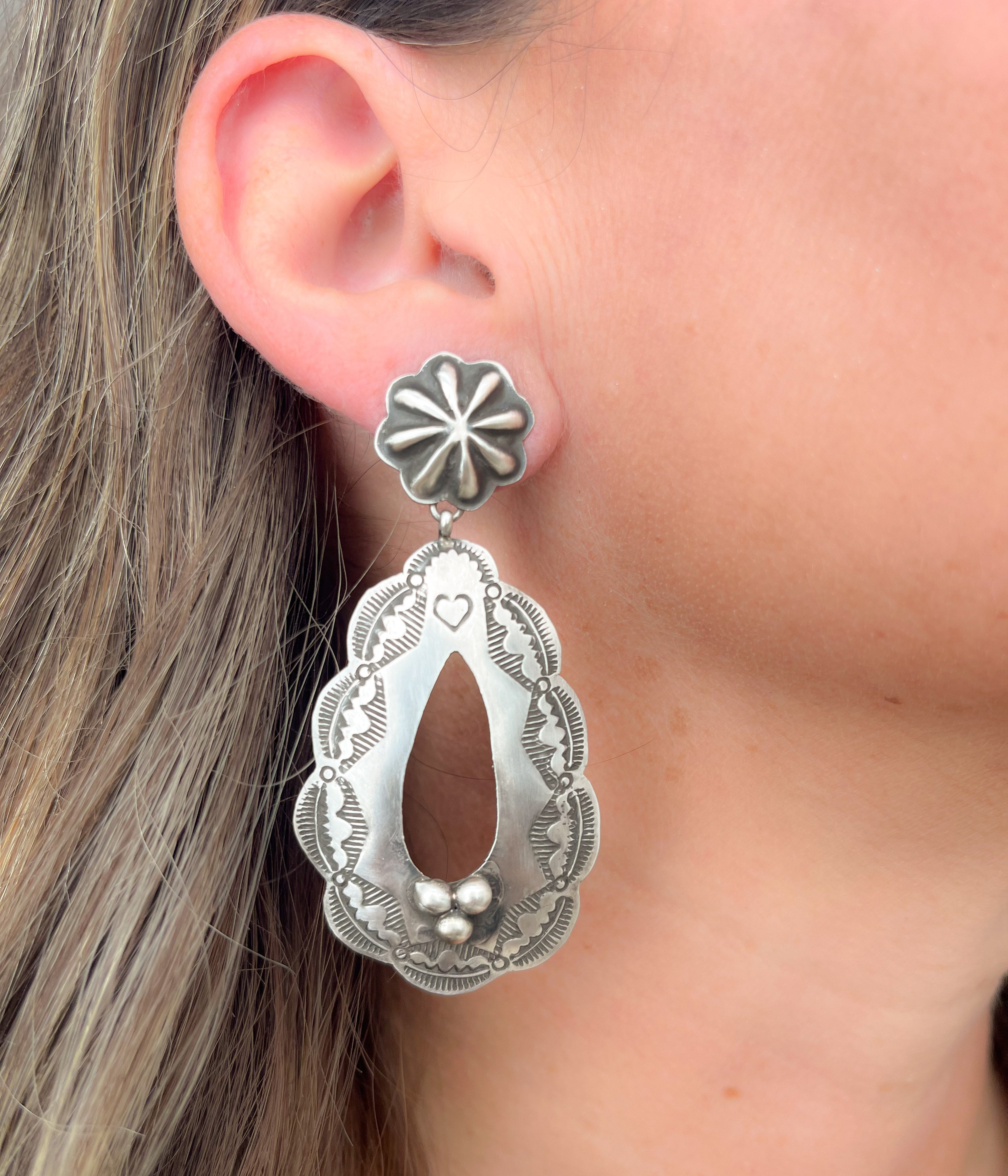 Teardrop Stamped Earrings