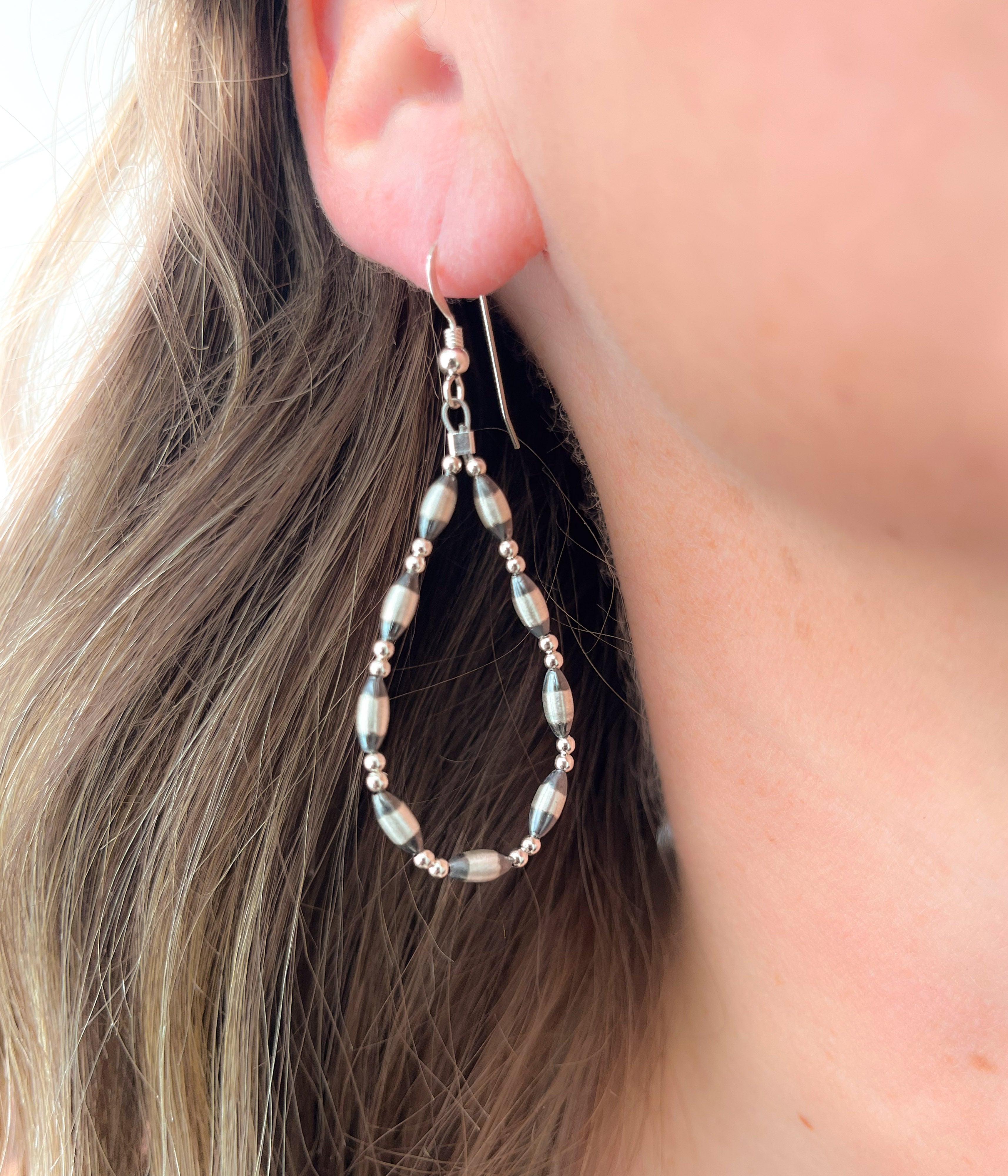 Oval Teardrop Desert Pearl Earrings