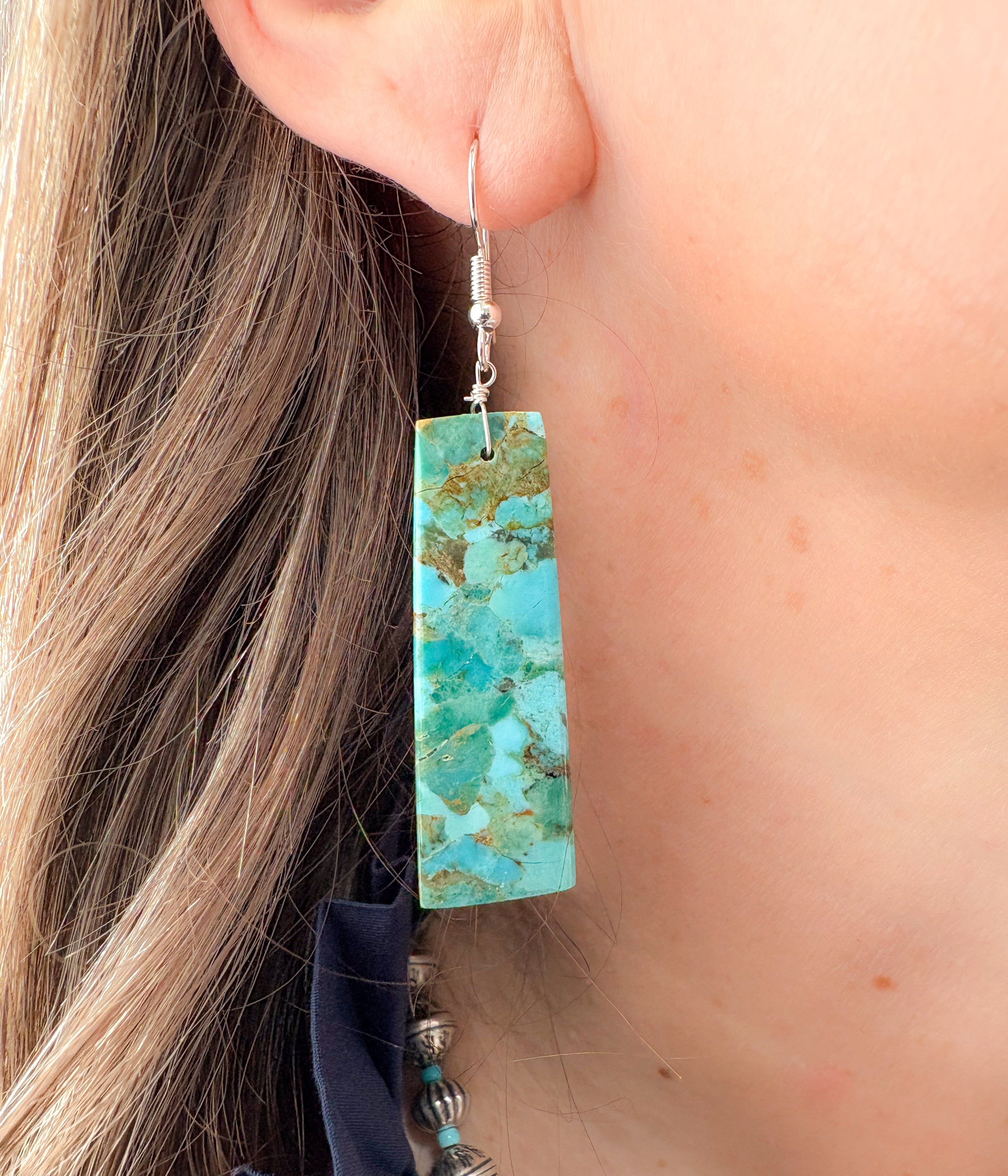Turquoise Slab Earring - Rural Haze