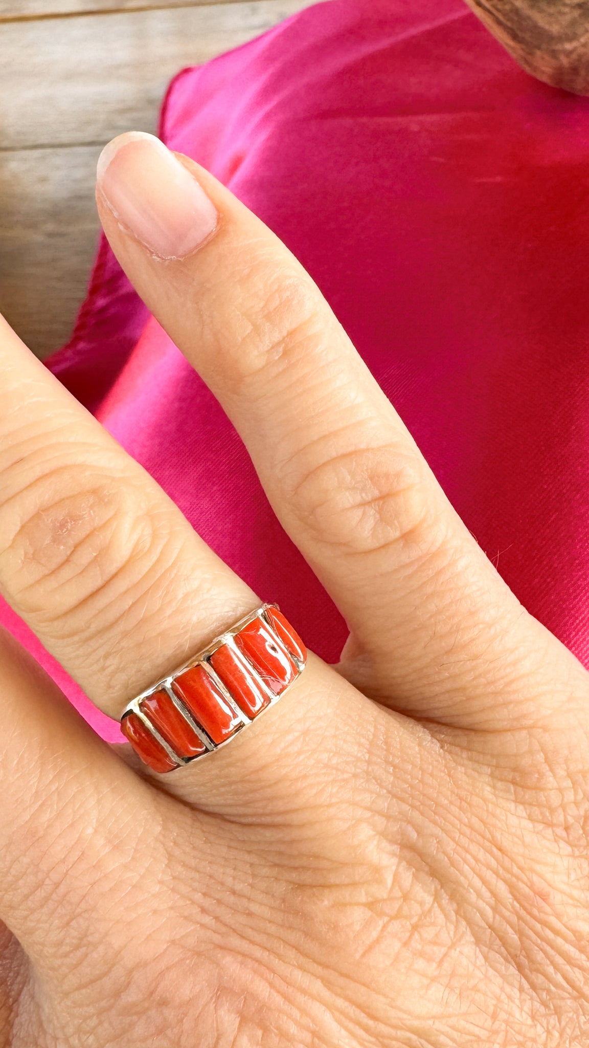 Church Rock Authentic Red Spiny Oyster Ring