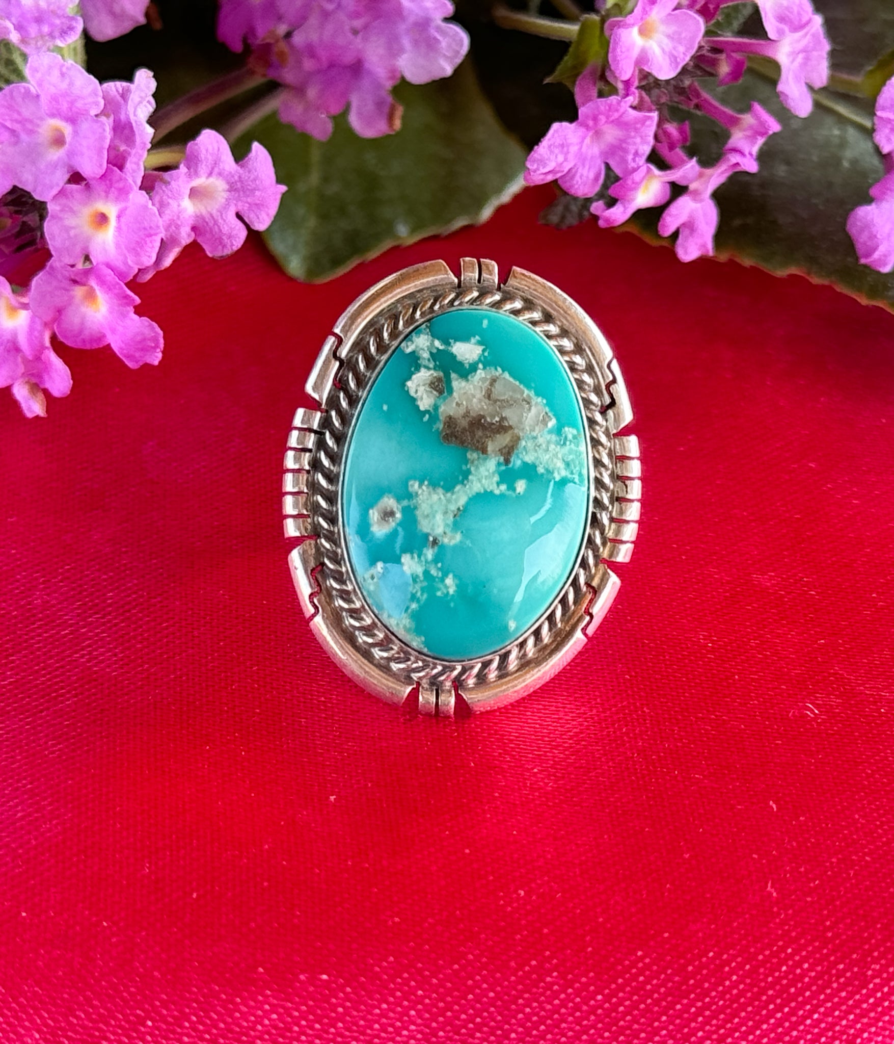 Espanola Authentic Sonoran Rose Turquoise Ring