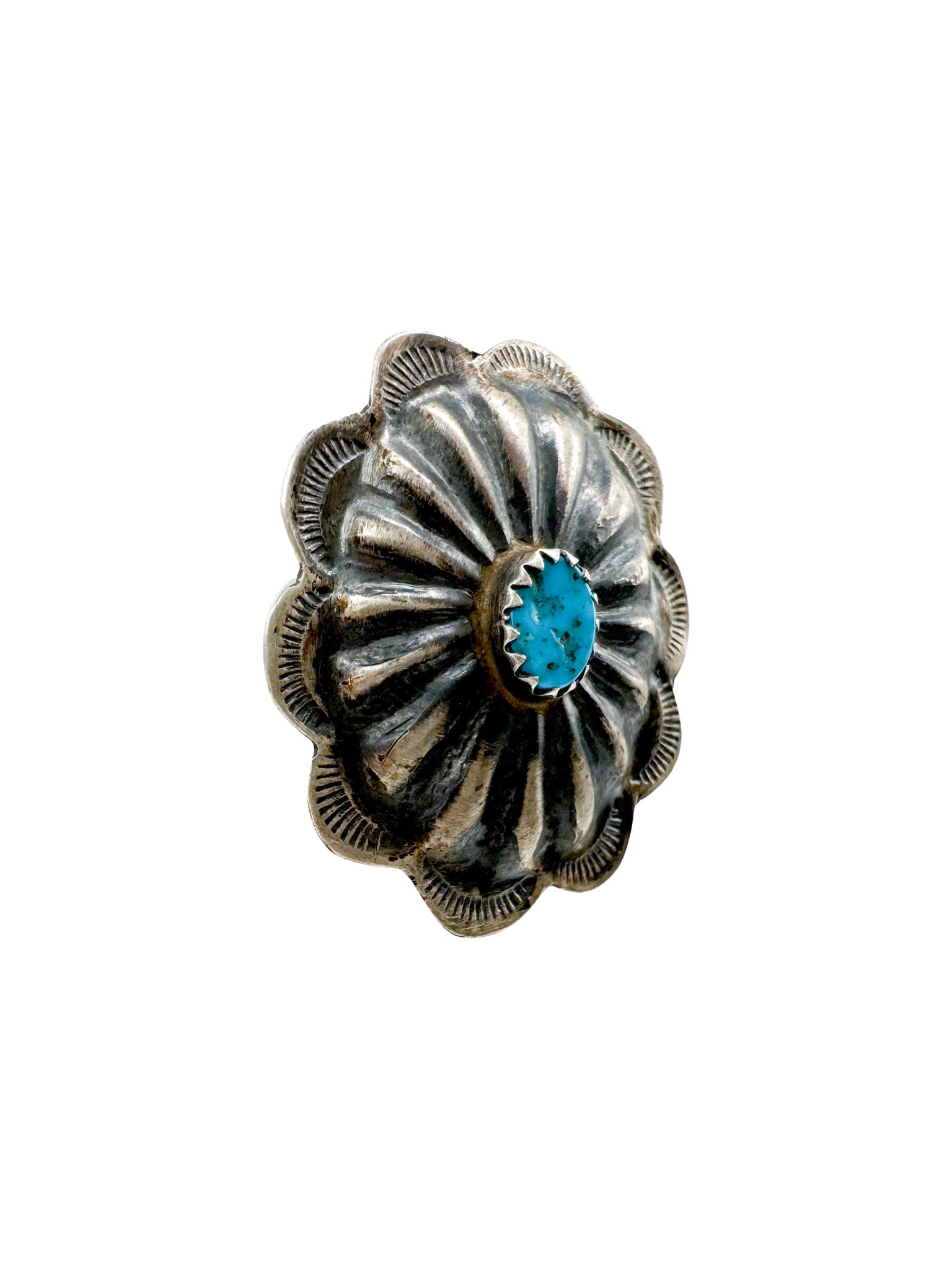 Estancia Authentic Kingman Turquoise Concho Ring