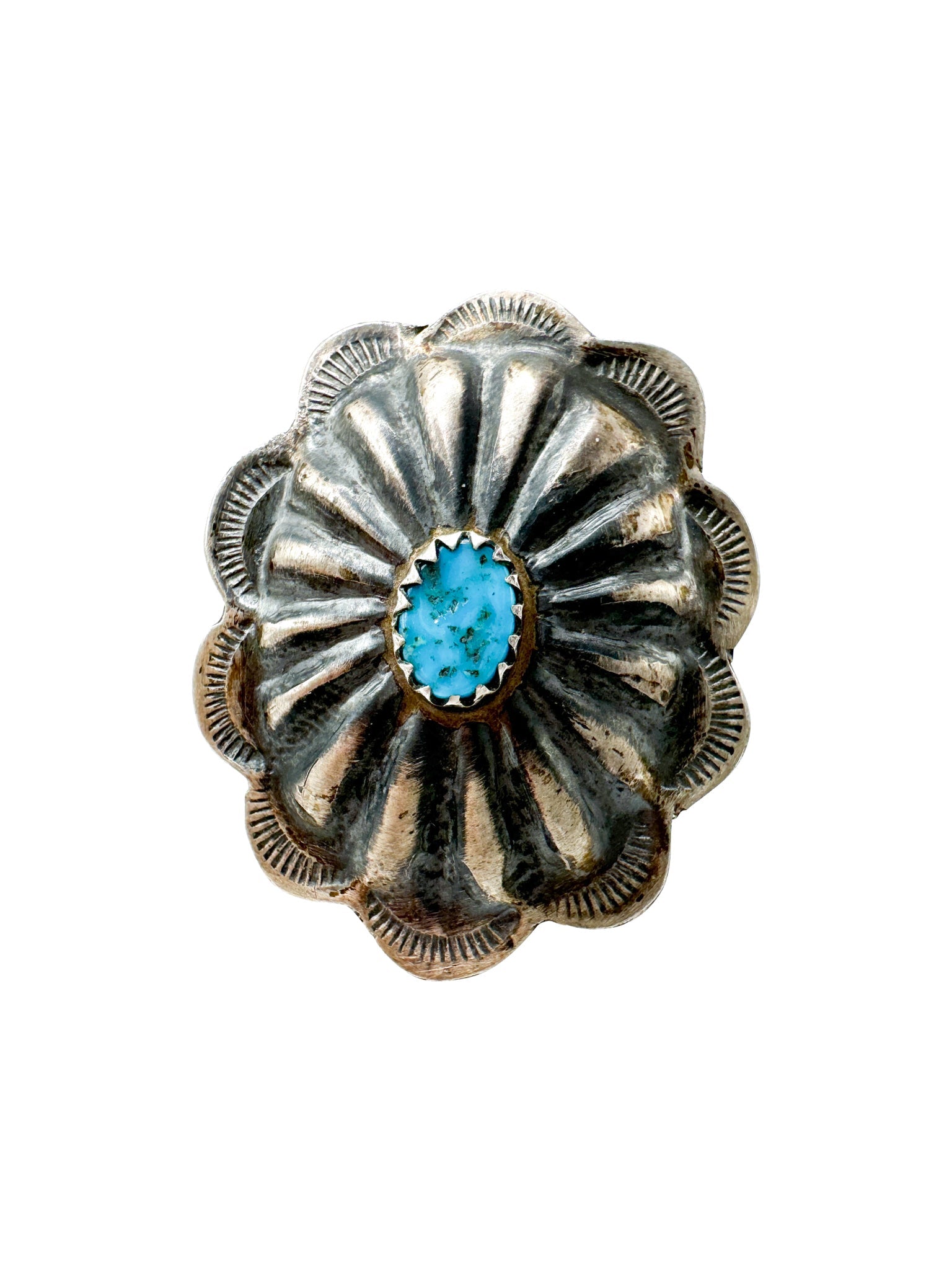 Estancia Authentic Kingman Turquoise Concho Ring
