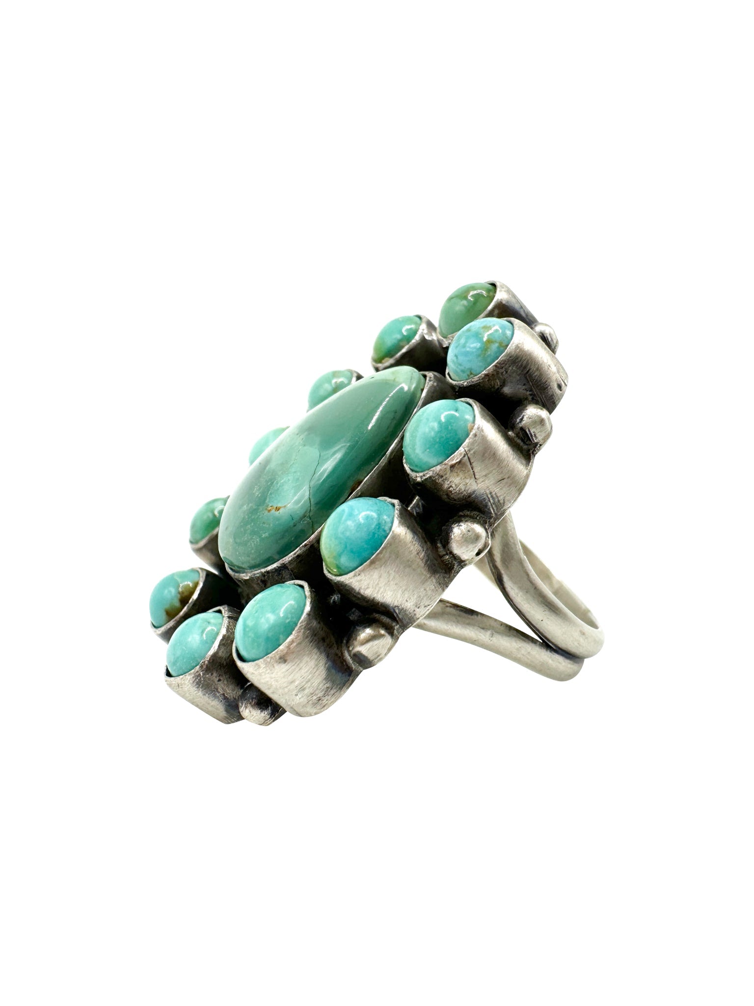 Floral Vista Authentic Adjustable Turquoise Ring