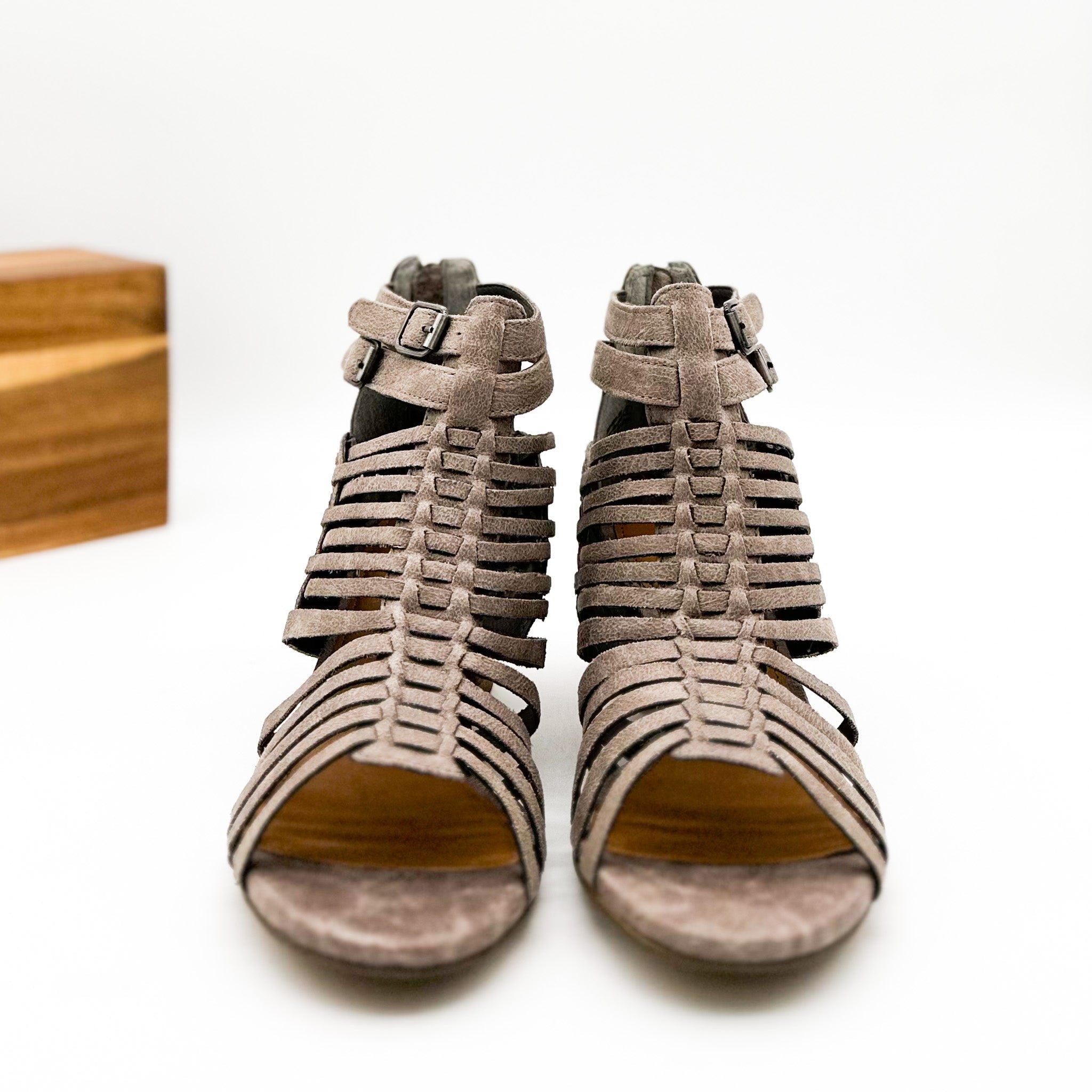 Ofanto Heeled Sandal in Grey - Rural Haze