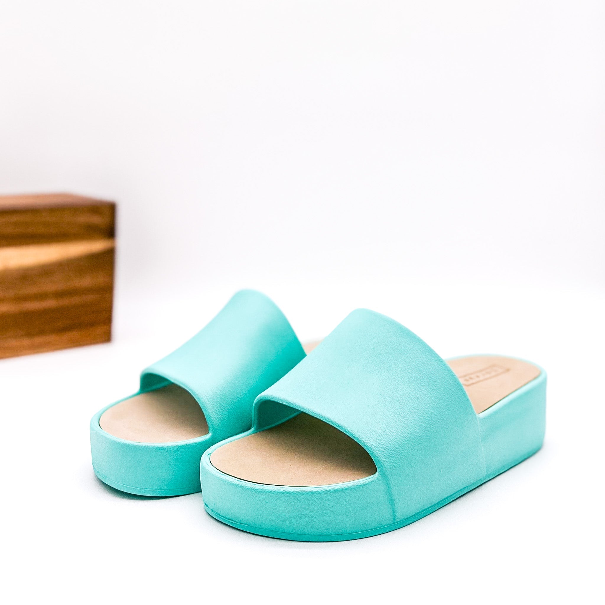 Popsicle Slide Sandals in Aqua