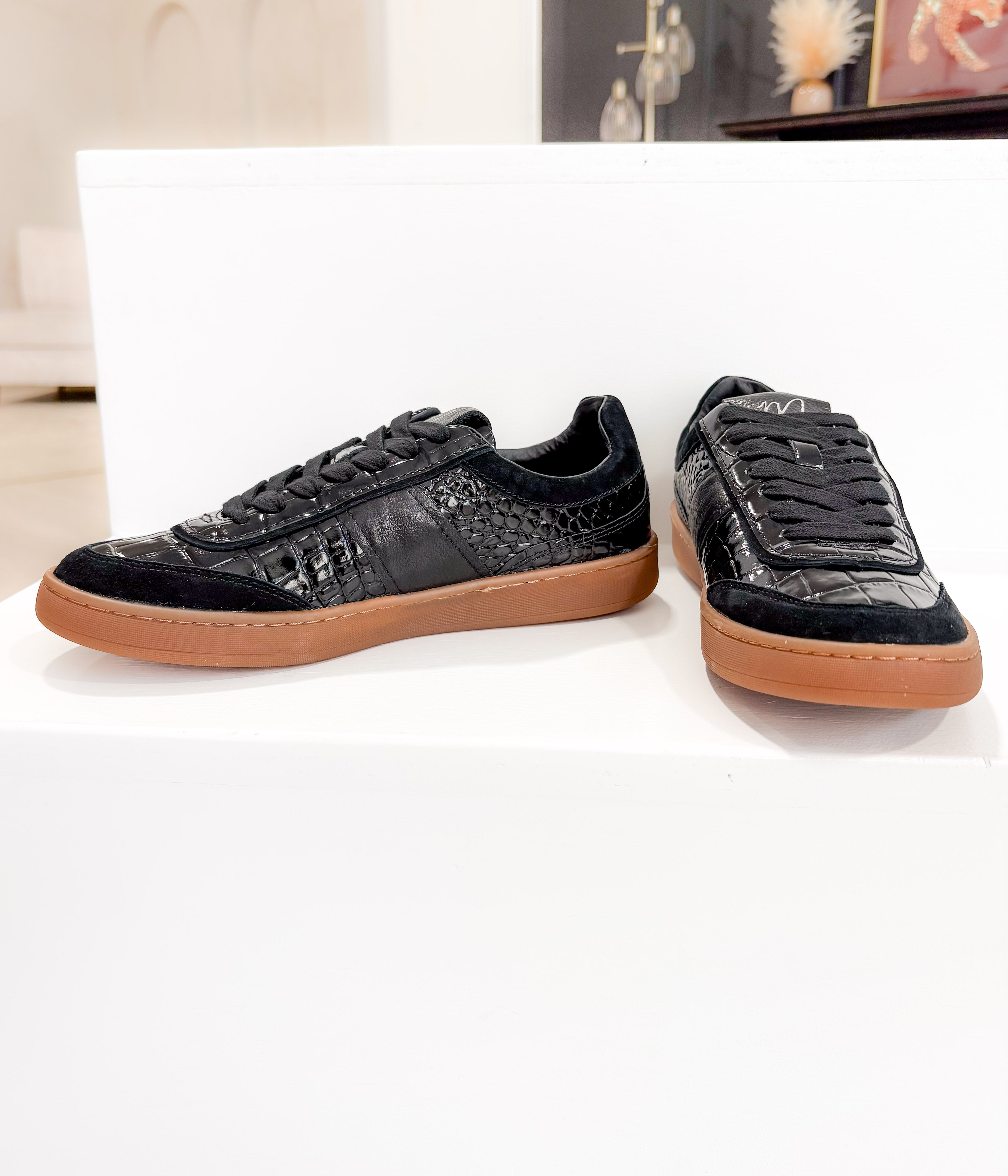 Quincy Black Croc Sneaker