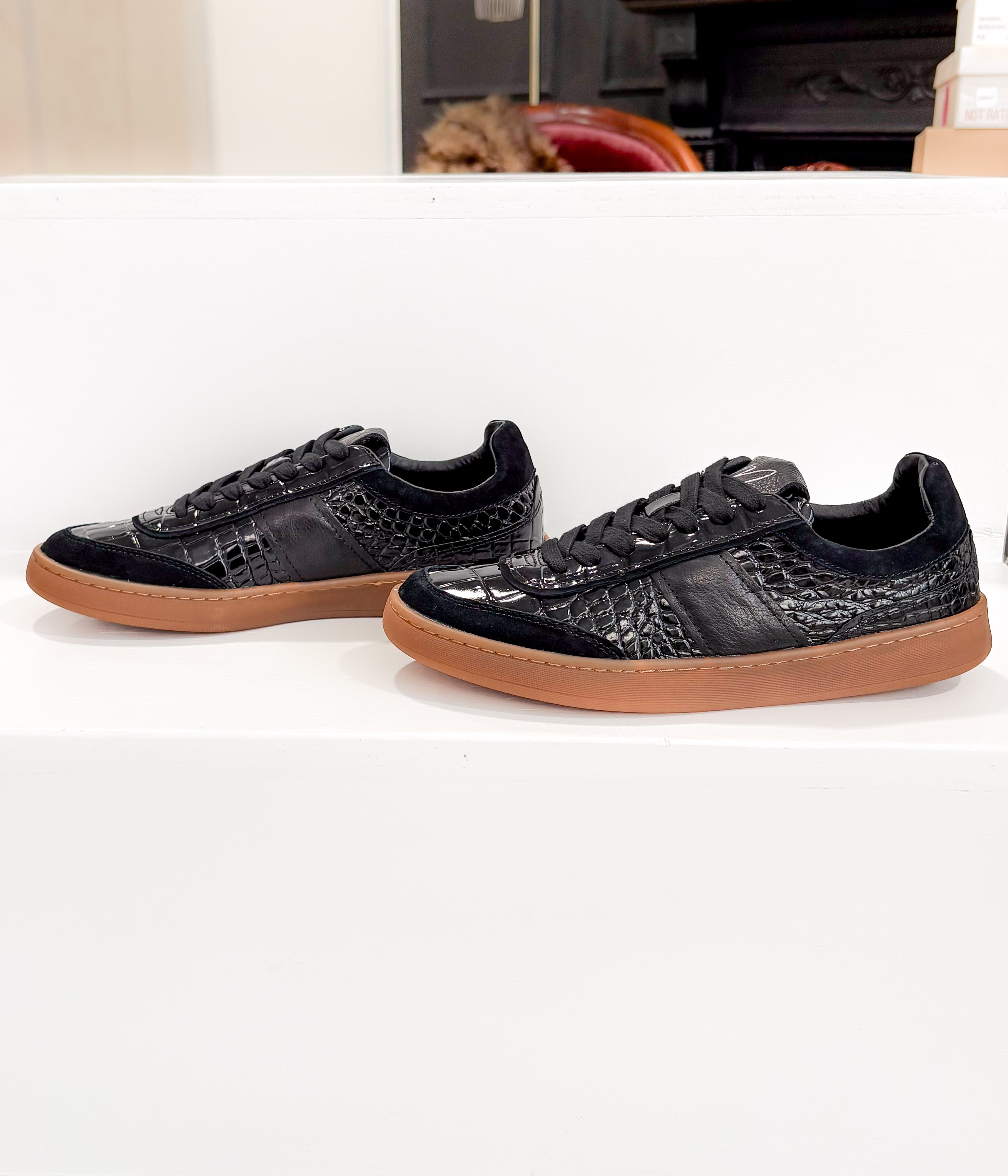 Quincy Black Croc Sneaker