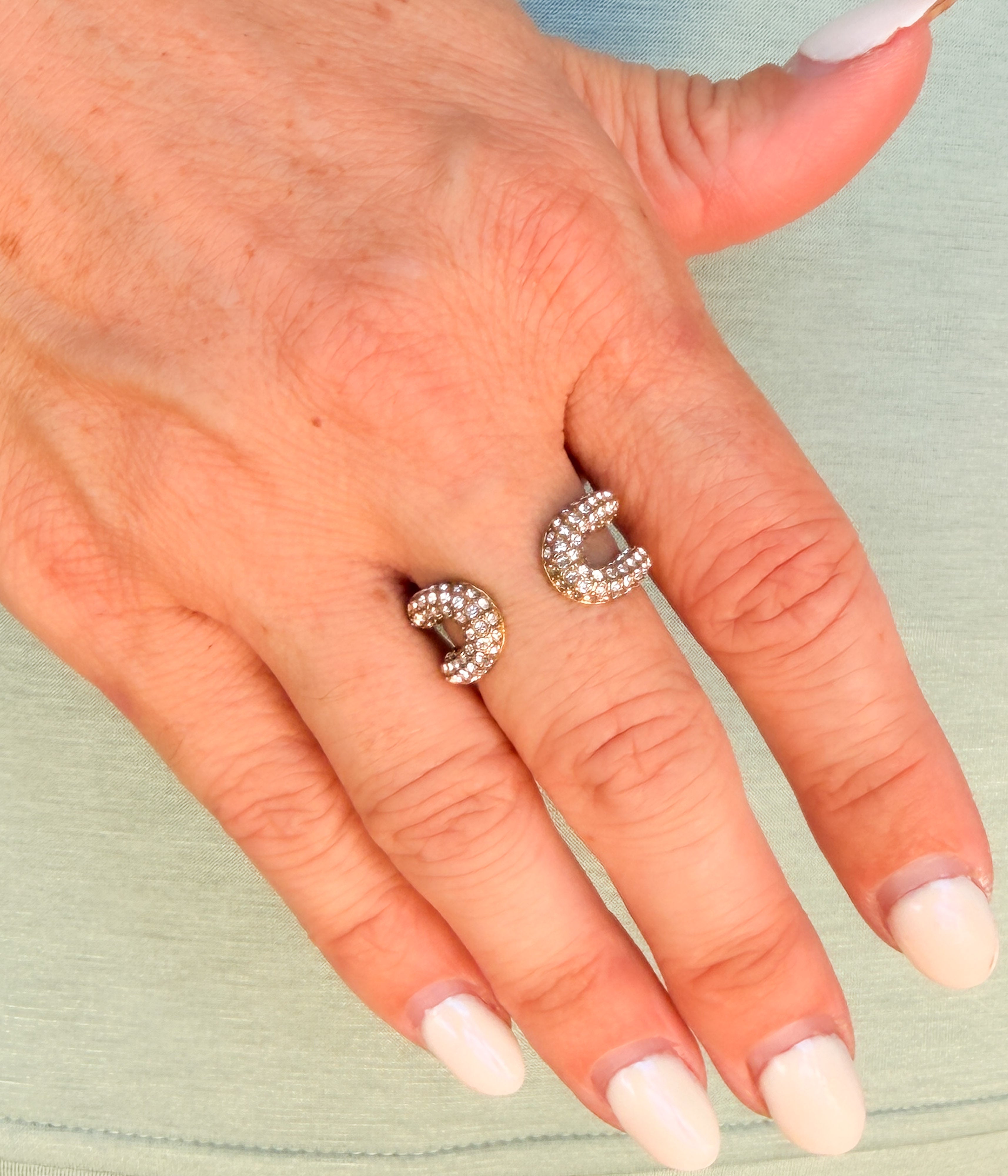 Gold Pavé Double Band Ring