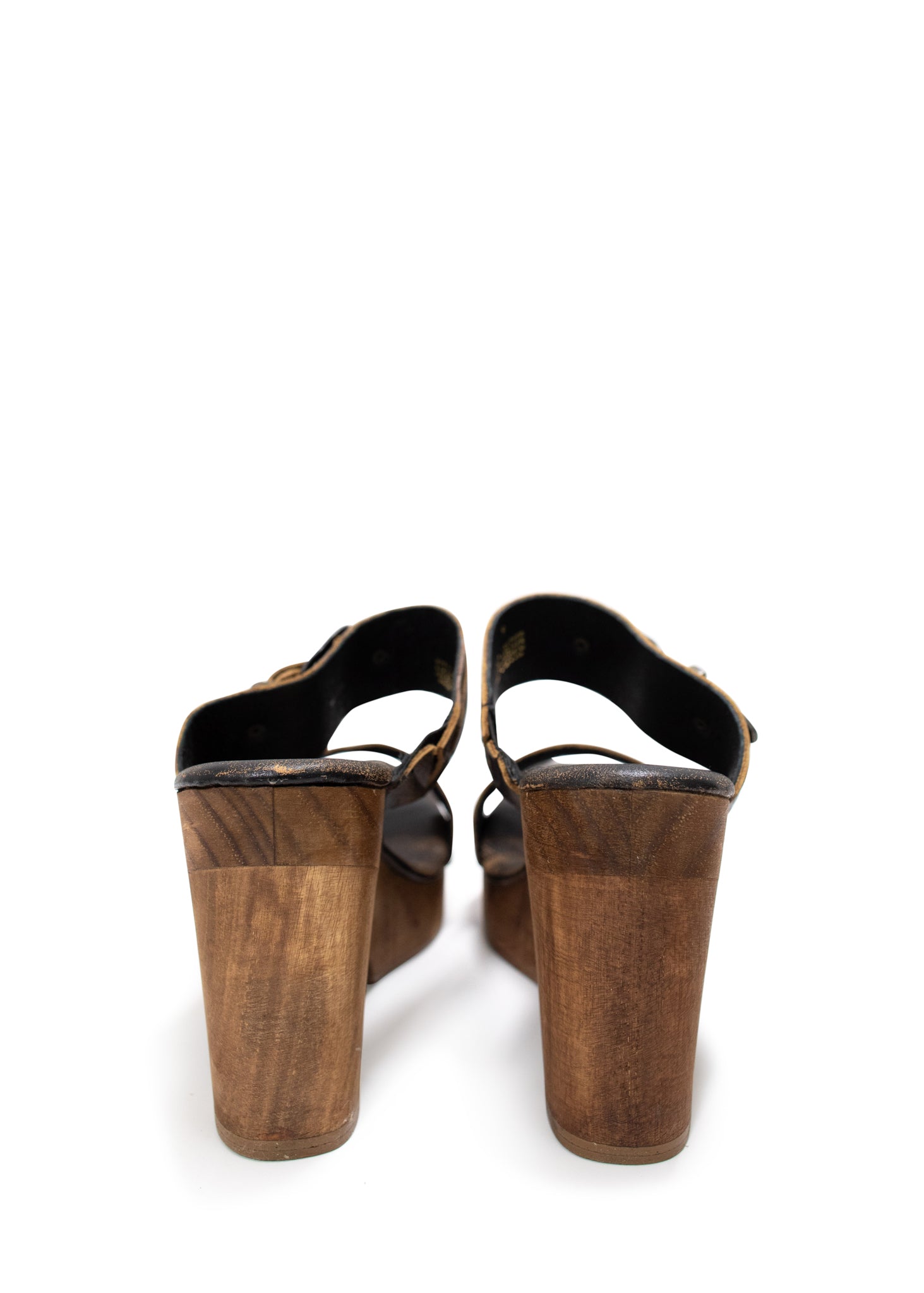 Realdeal Platform Sandals in Brown Leather