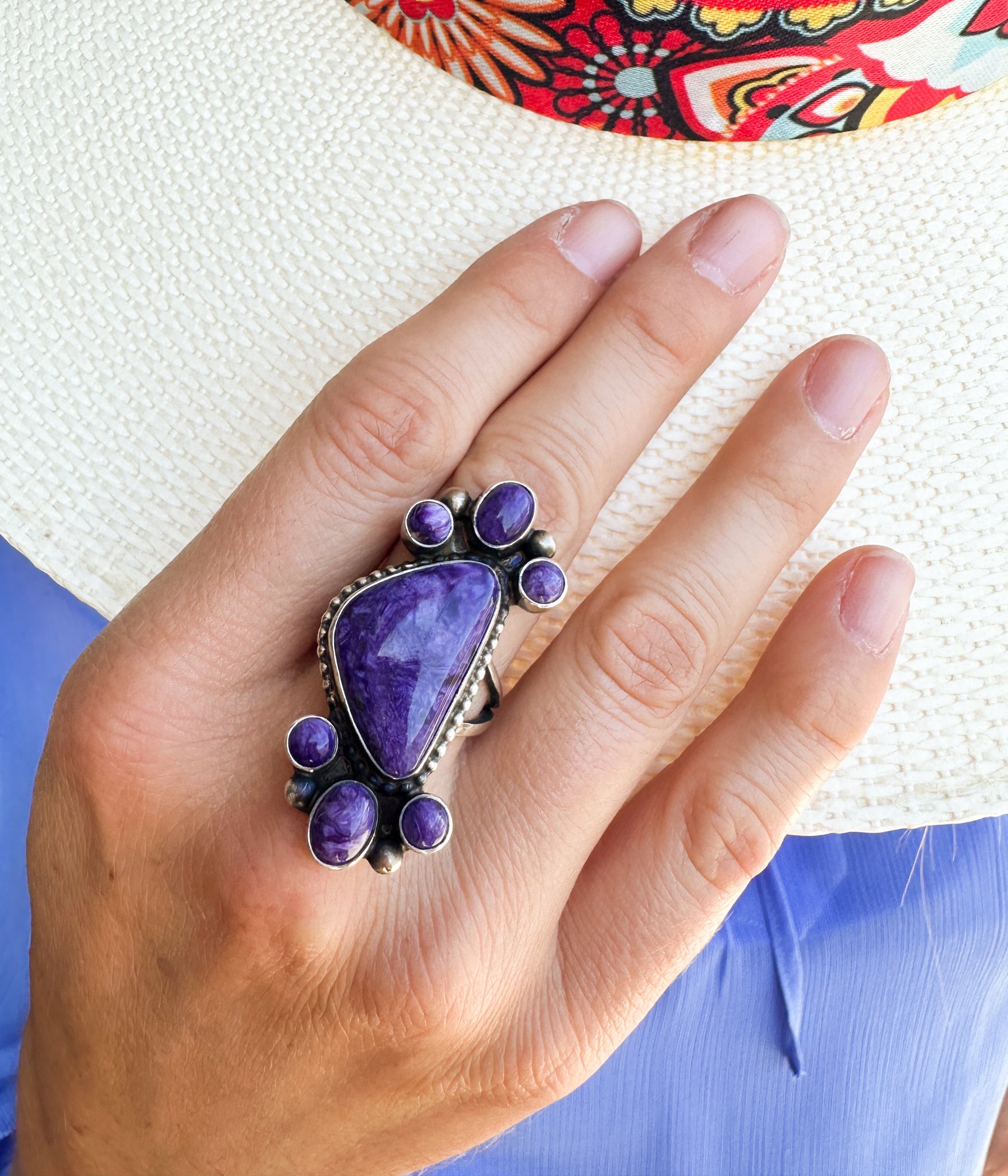 Lapis Cluster Ring - Rural Haze