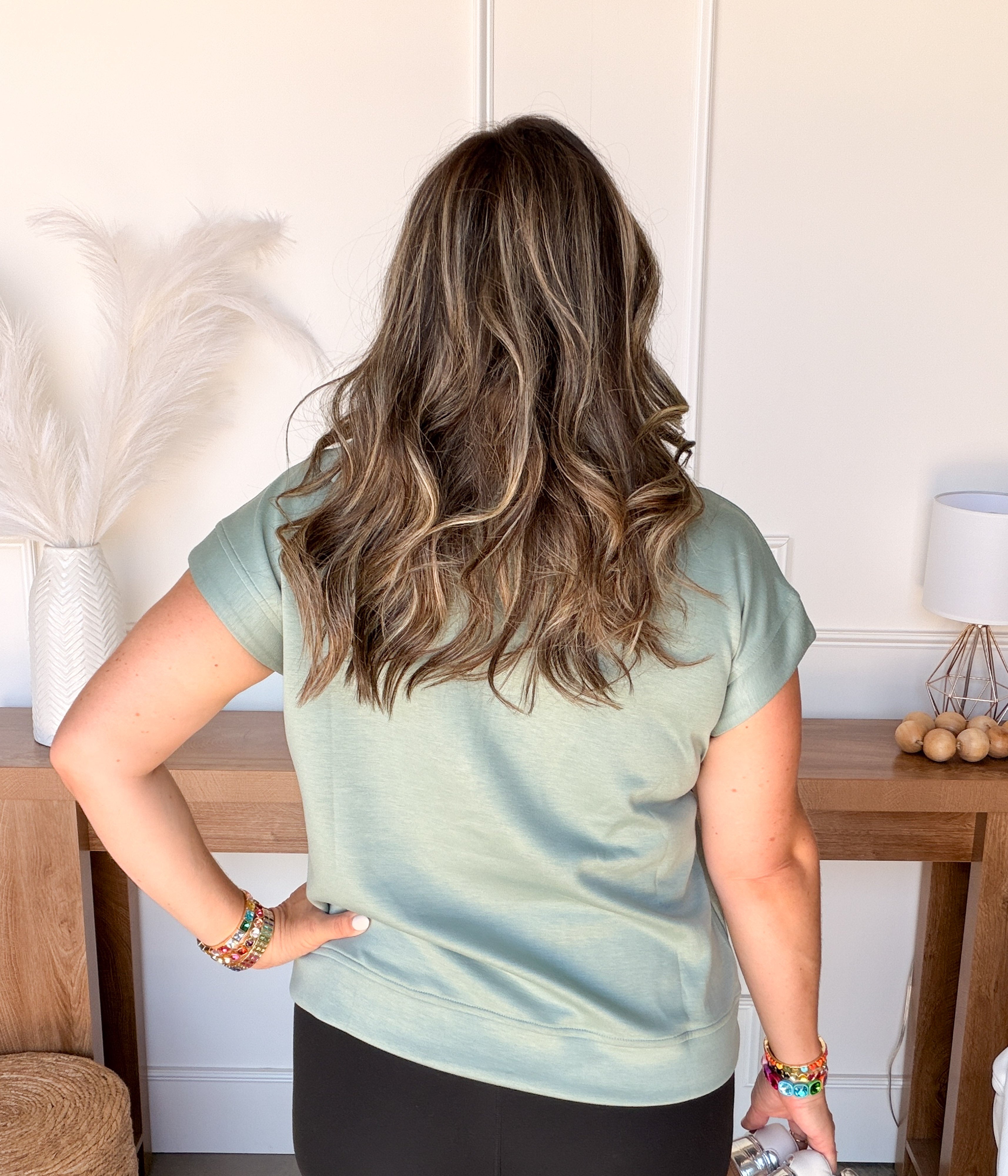 Sage Short Sleeve Half  Zip Sweatshirt