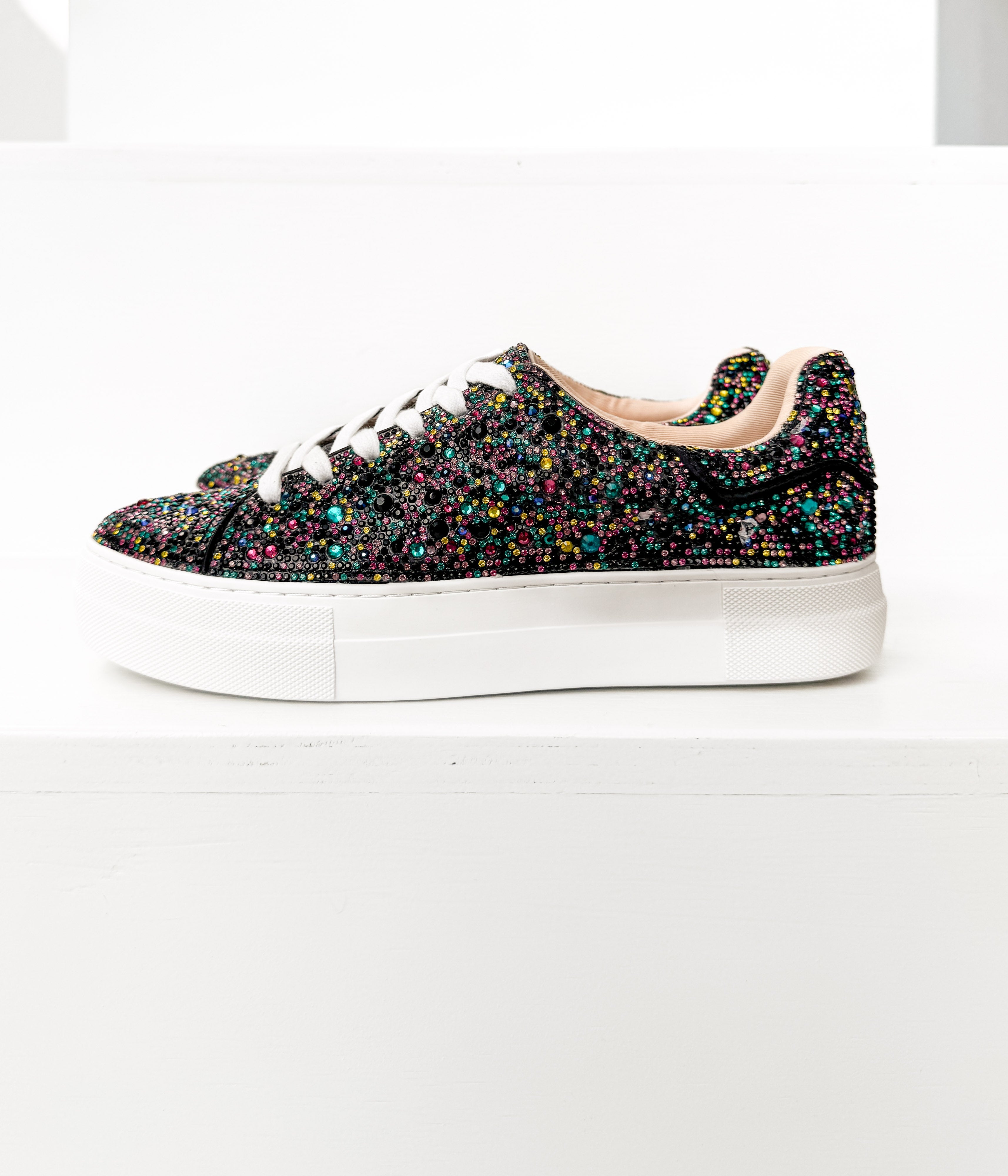 Sidny Sneaker in Black Multi Rhinestone