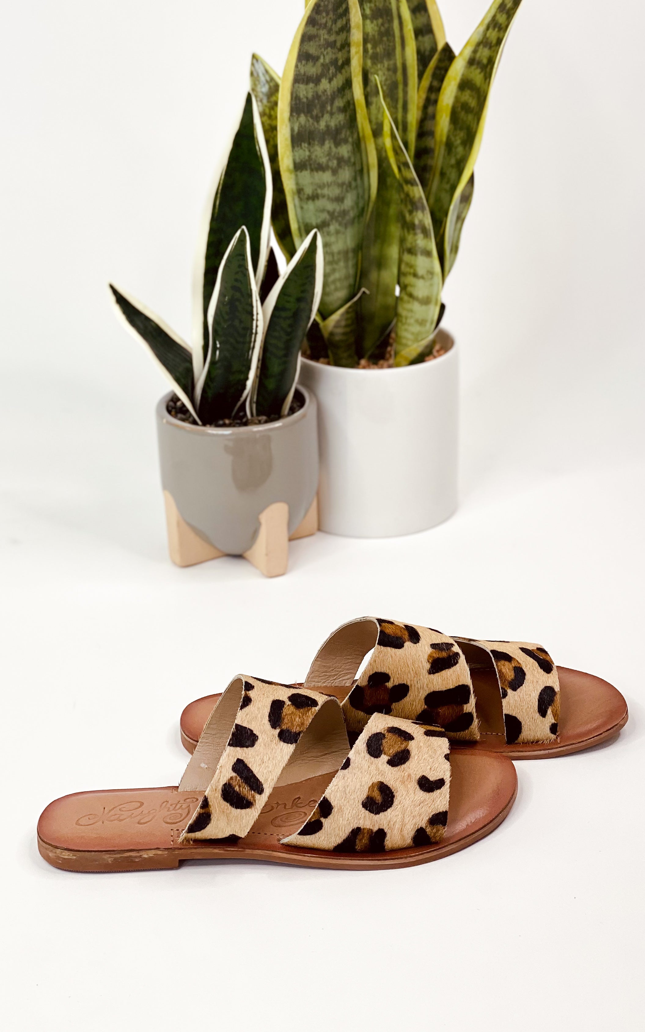 Spirited Dual Strap Slide in Leopard - Rural Haze