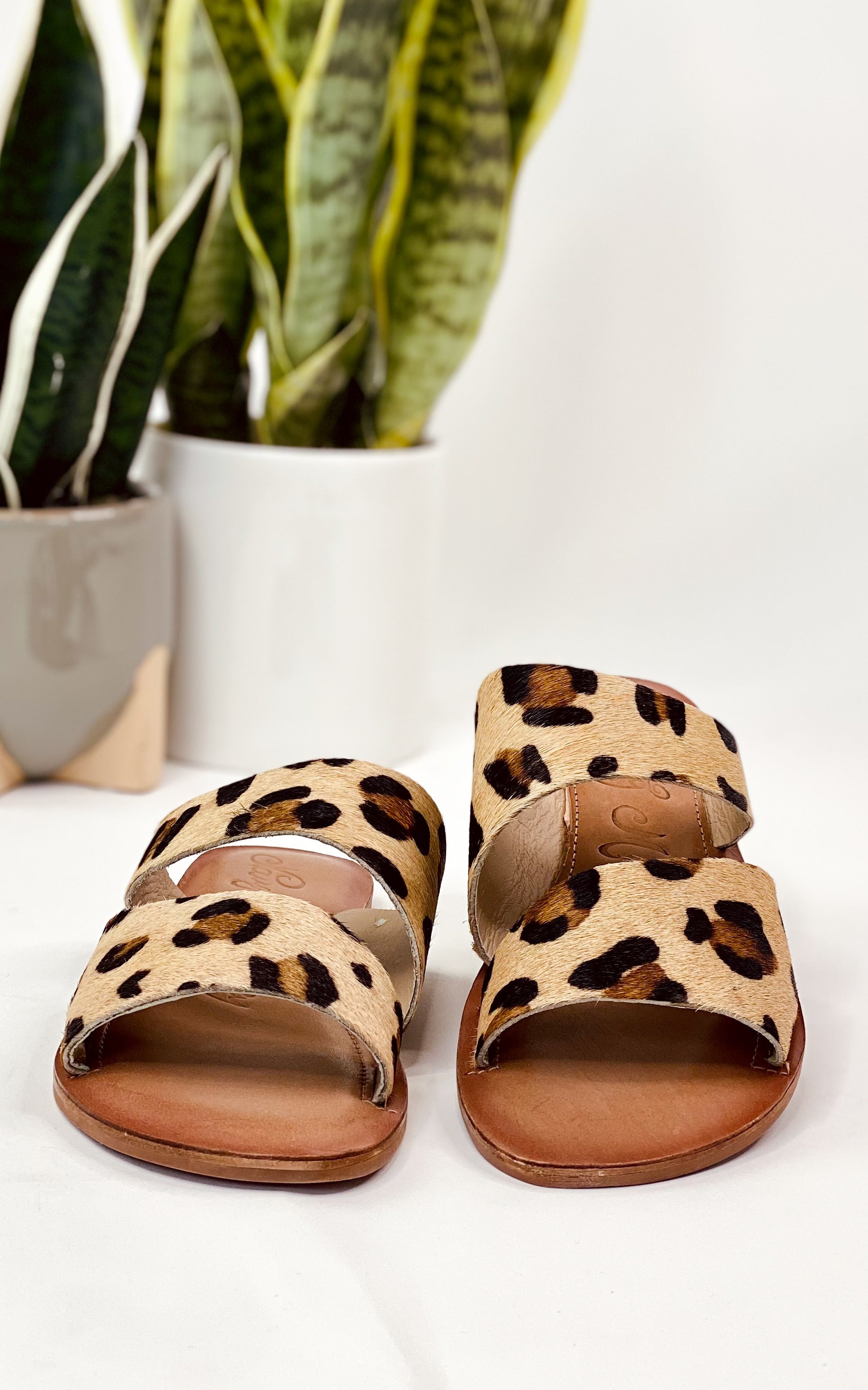 Spirited Dual Strap Slide in Leopard - Rural Haze