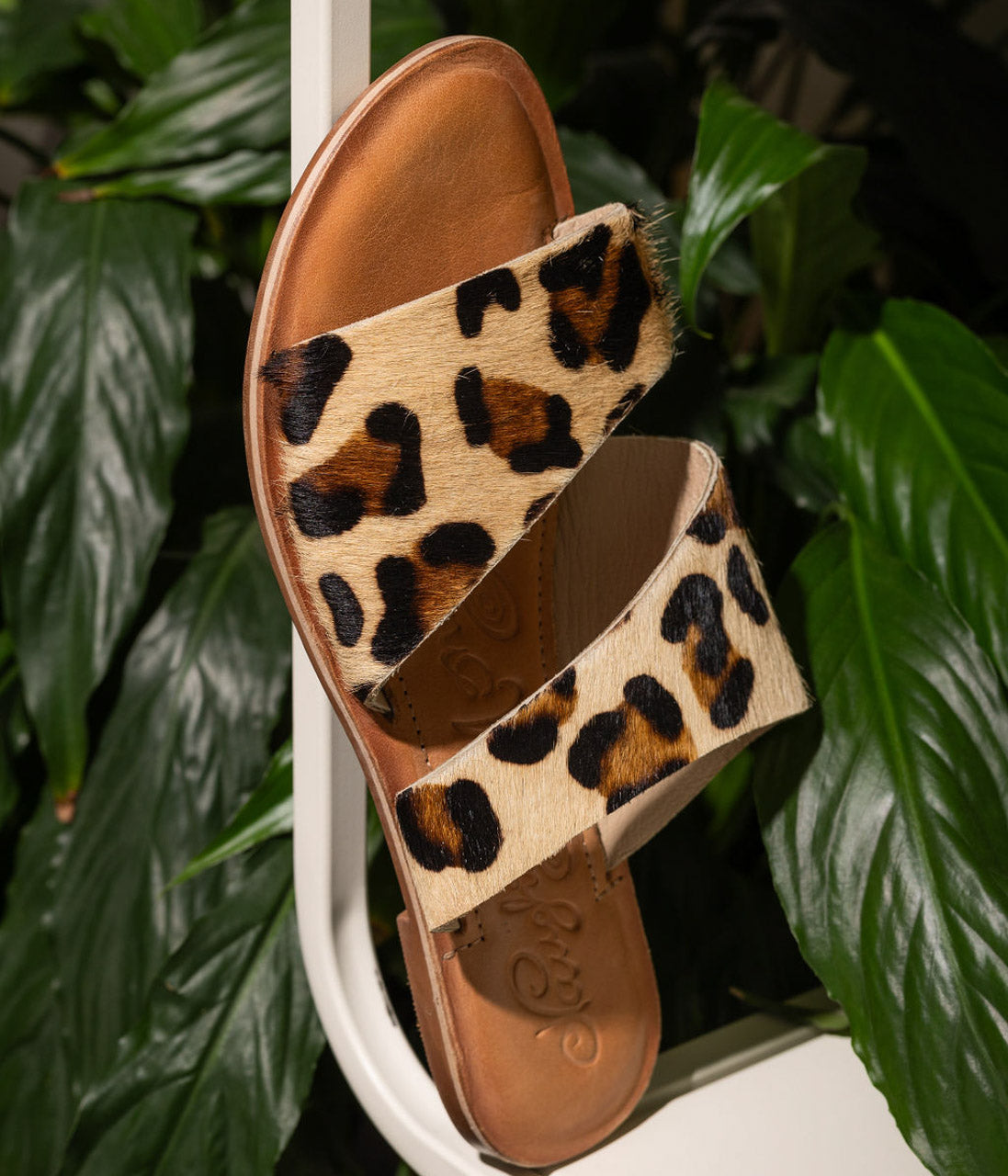 Spirited Dual Strap Slide in Leopard - Rural Haze