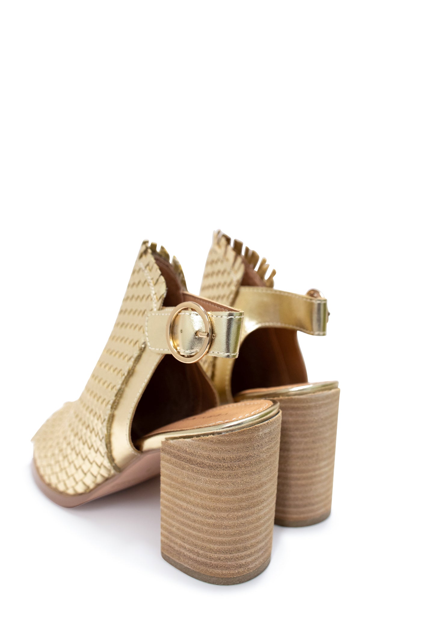 Starla Heeled Sandal in Metallic Gold