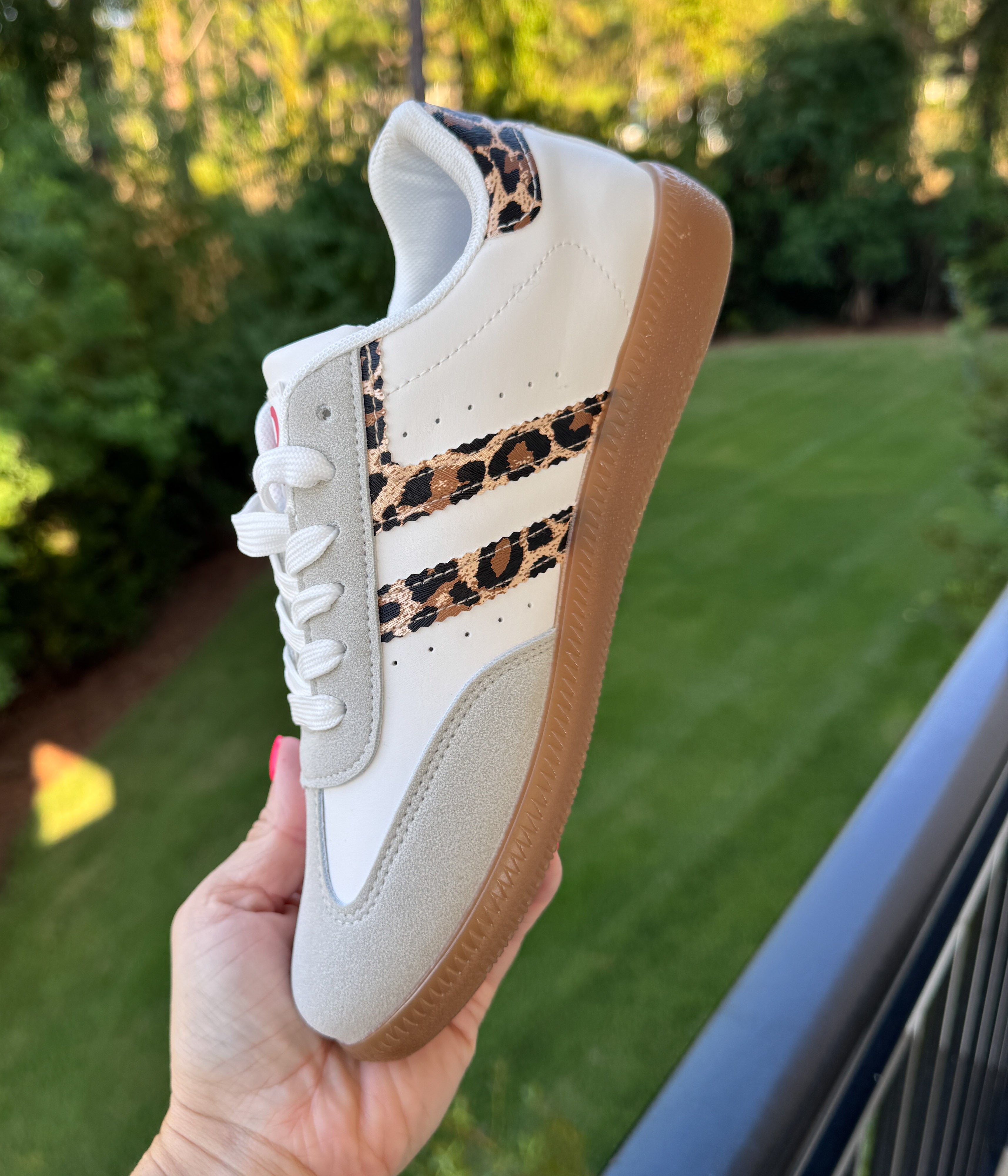 Stockholm Sneaker in White/Leopard