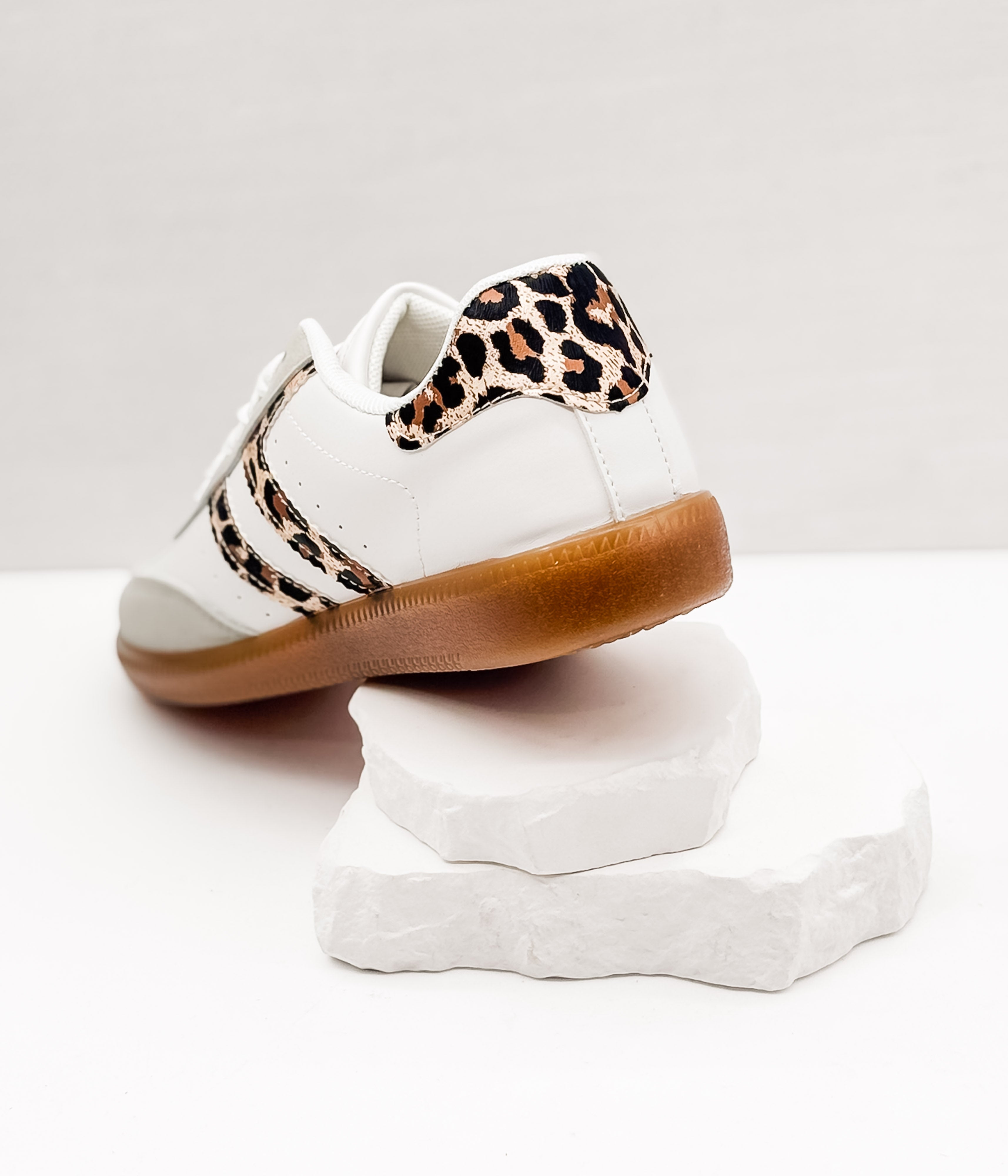 Stockholm Sneaker in White/Leopard - Rural Haze