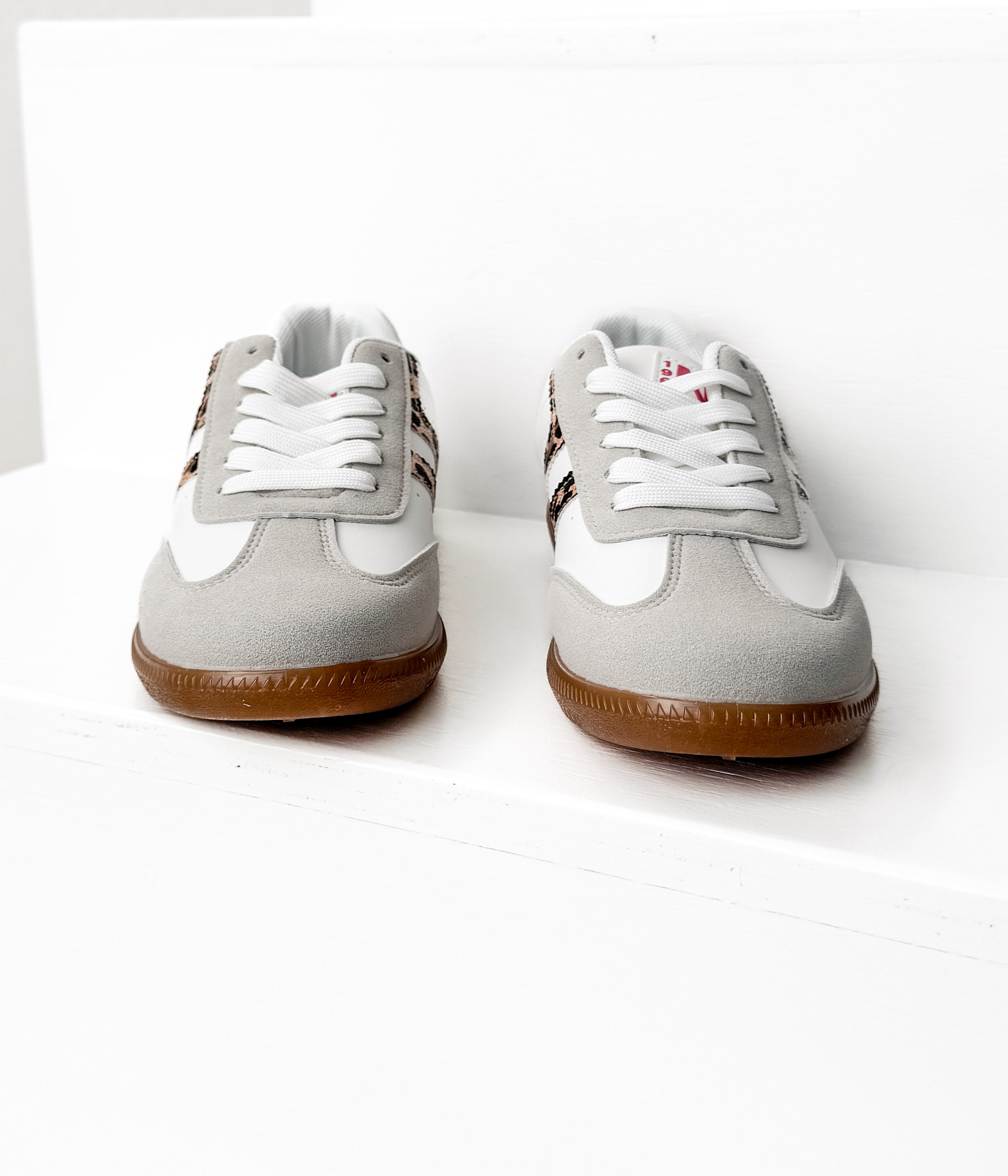 Stockholm Sneaker in White/Leopard - Rural Haze