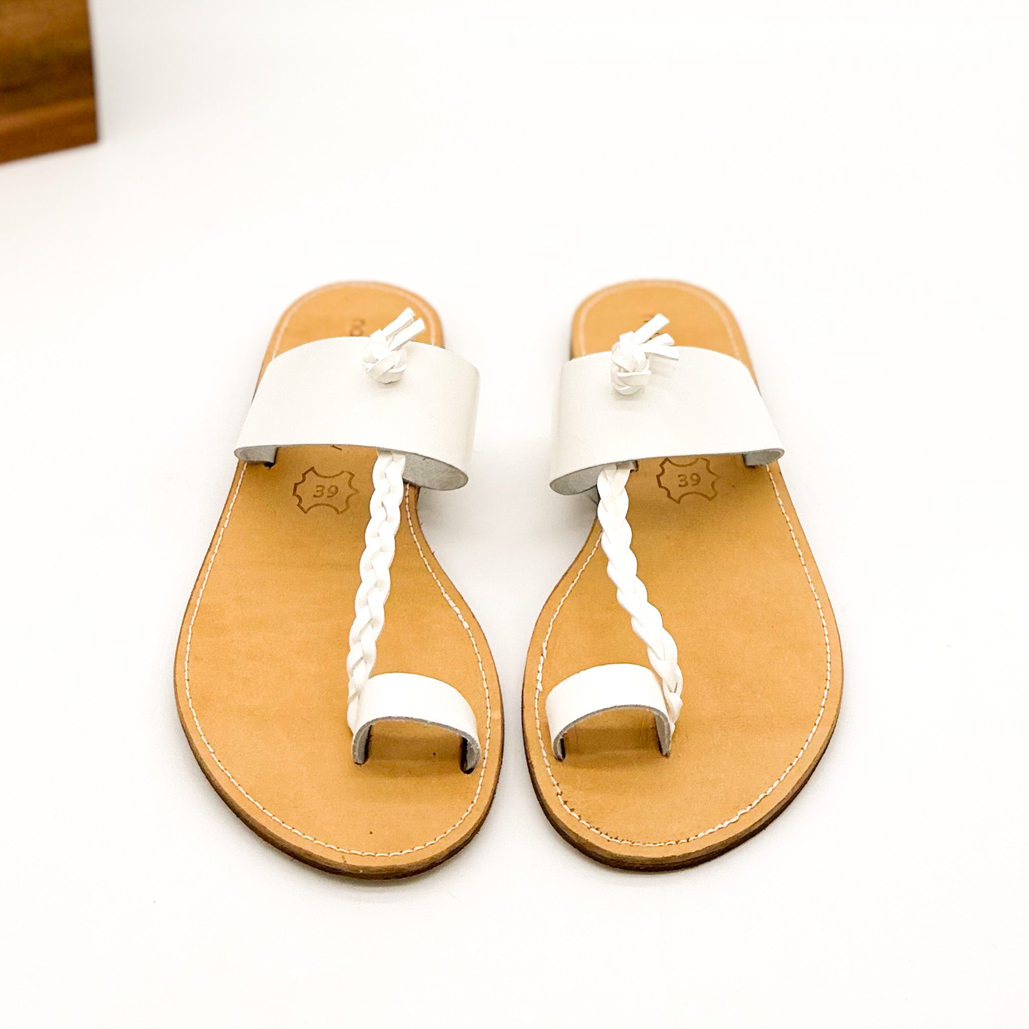 Naughty Monkey Thess Leather Sandals in White