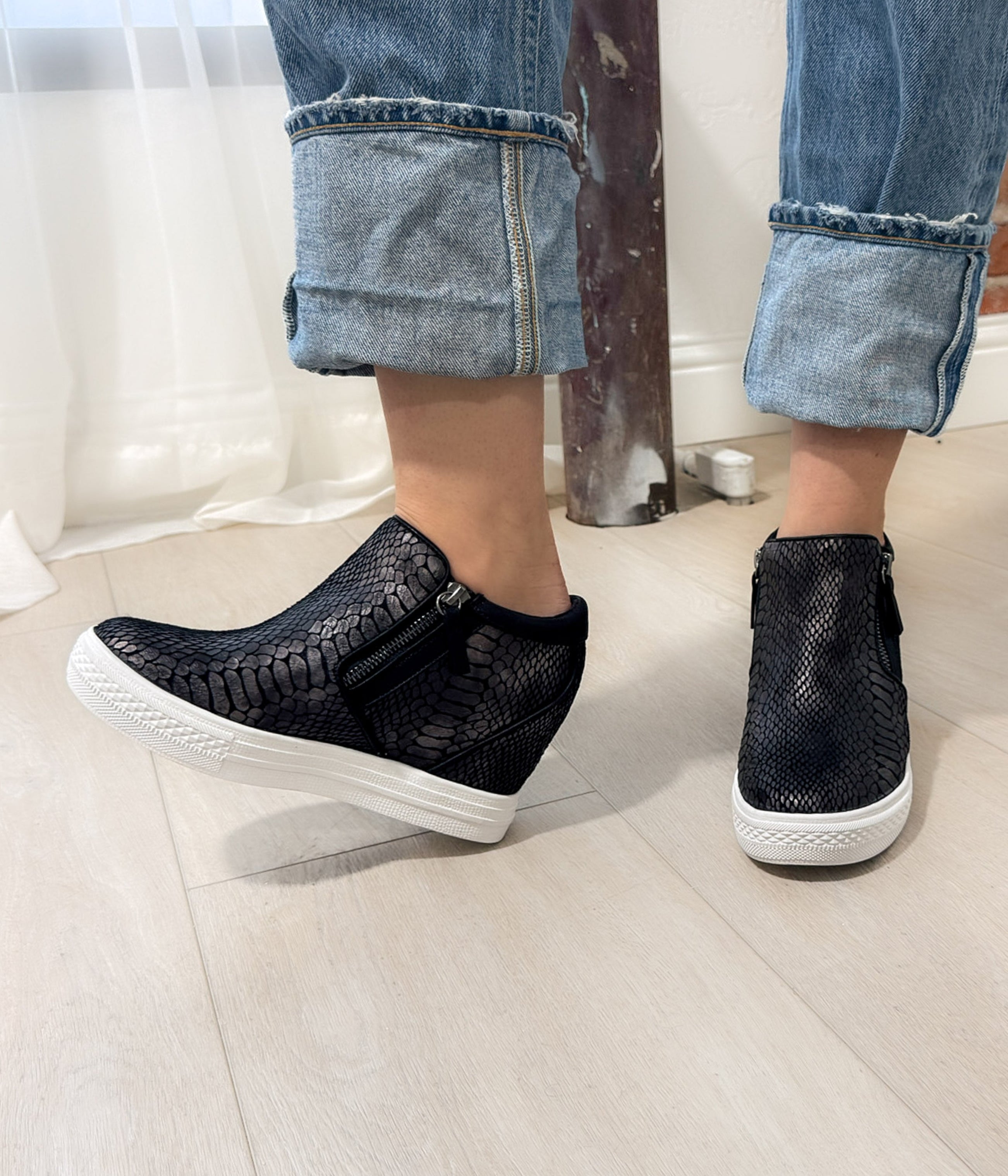 Timmibelle Wedge Sneaker in Black