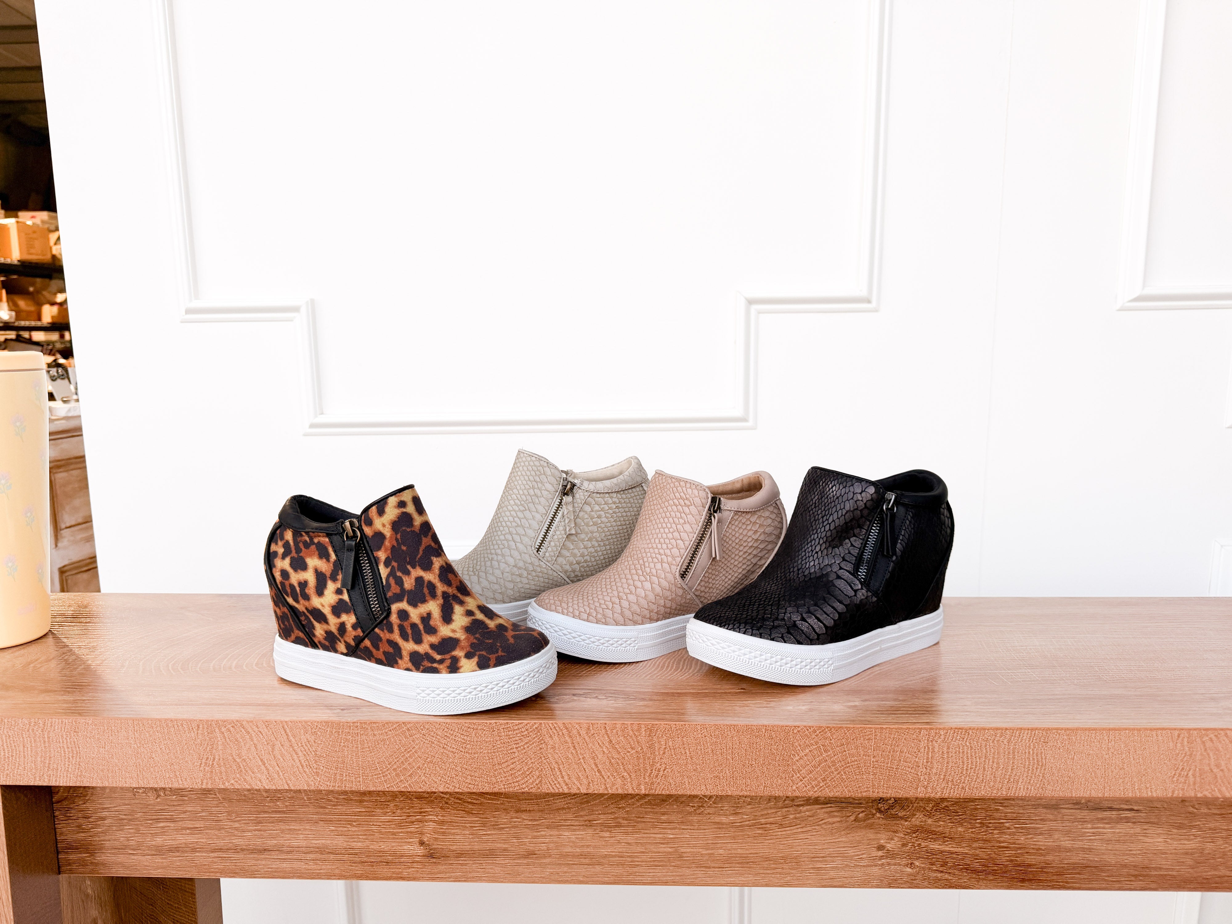 Timmibelle Hidden Sneaker Wedge in Leopard - Rural Haze