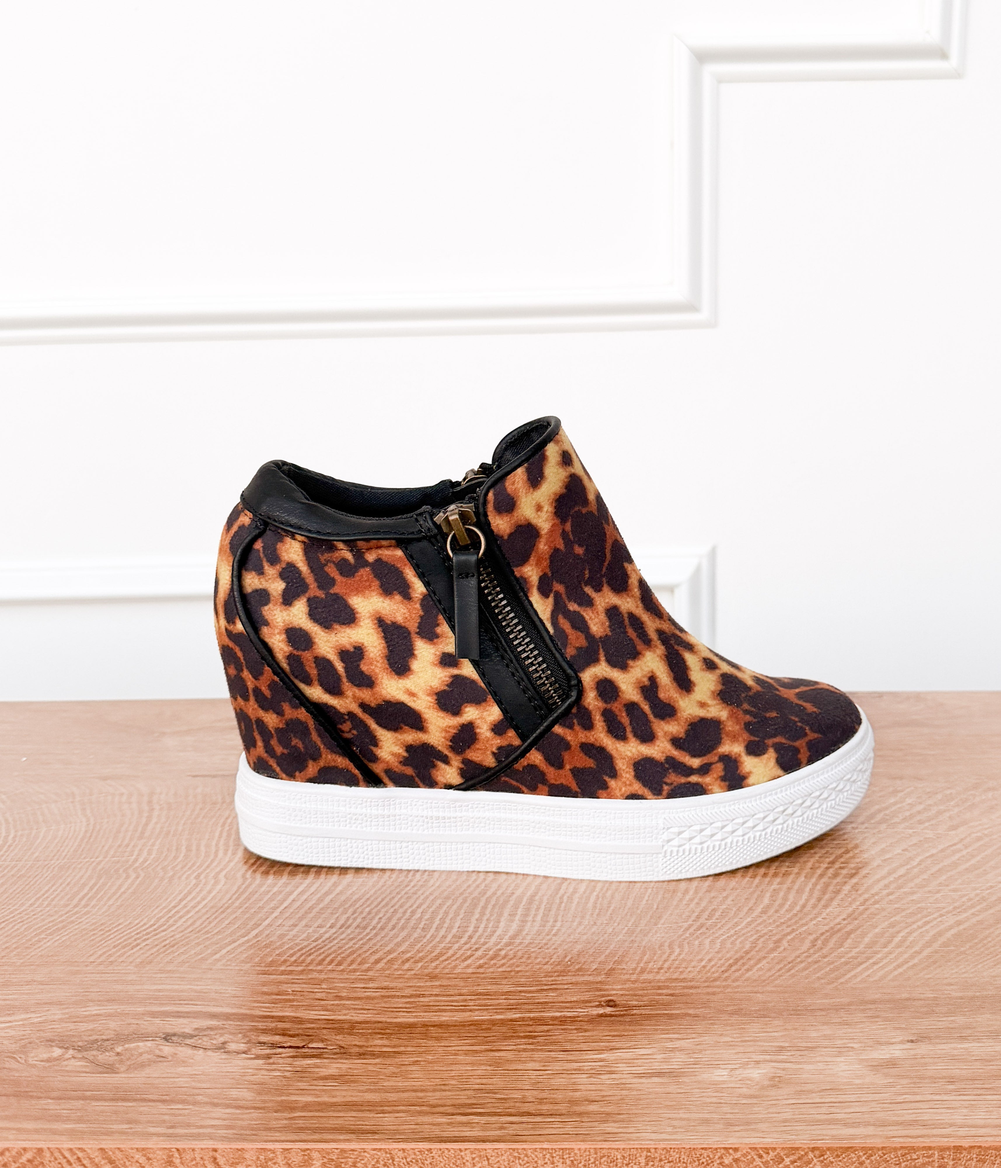 Timmibelle Hidden Sneaker Wedge in Leopard - Rural Haze