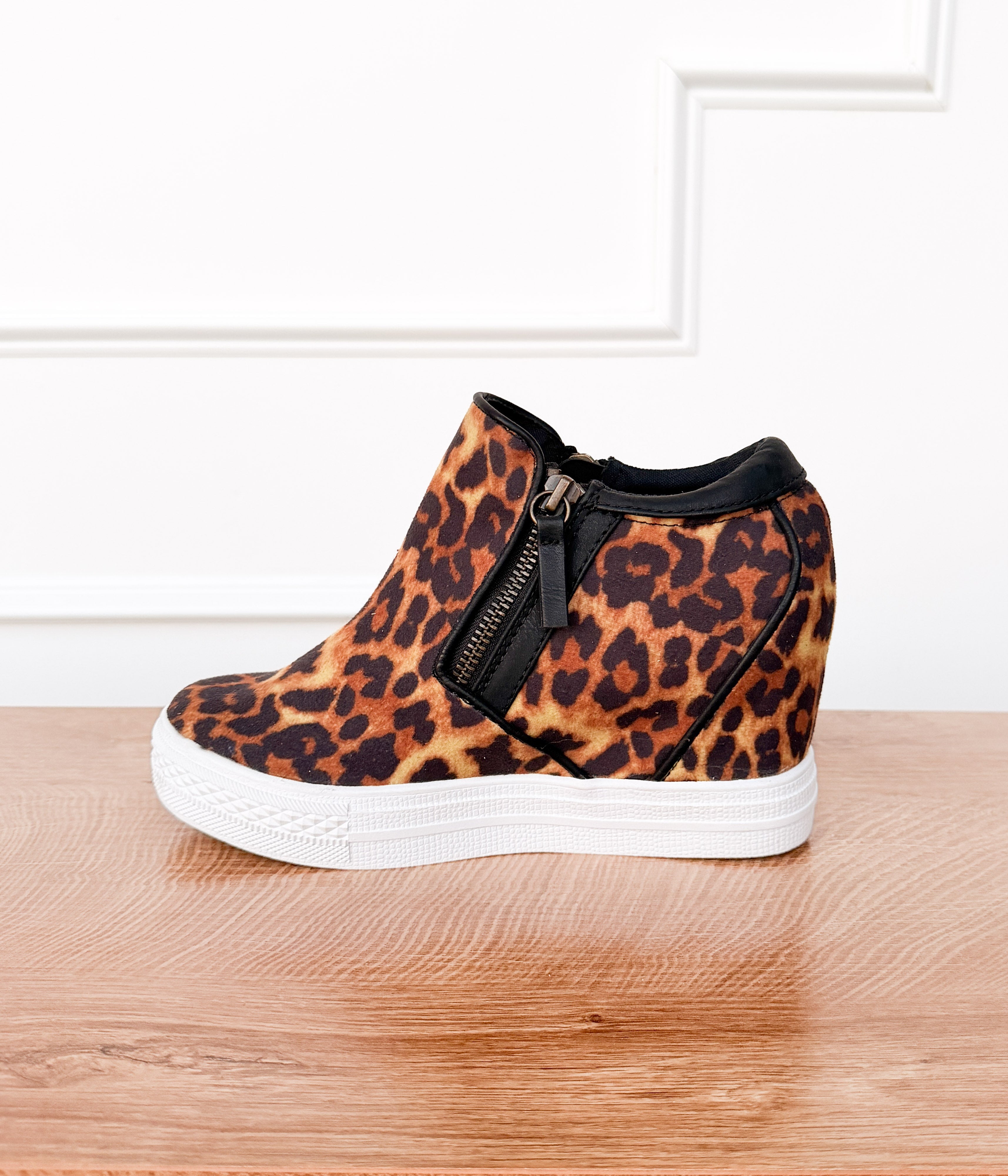 Timmibelle Hidden Sneaker Wedge in Leopard - Rural Haze