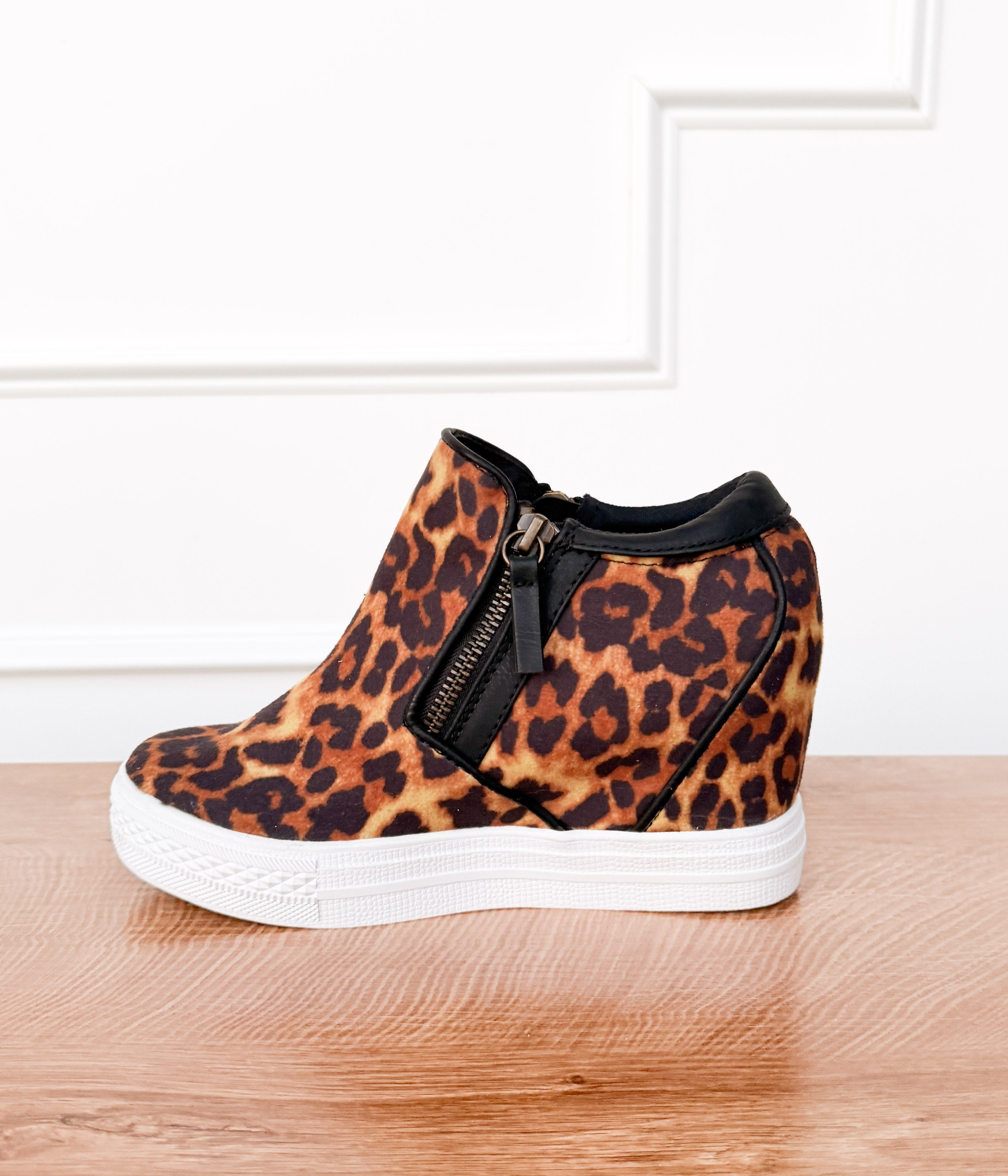 Timmibelle Hidden Sneaker Wedge in Leopard - Rural Haze