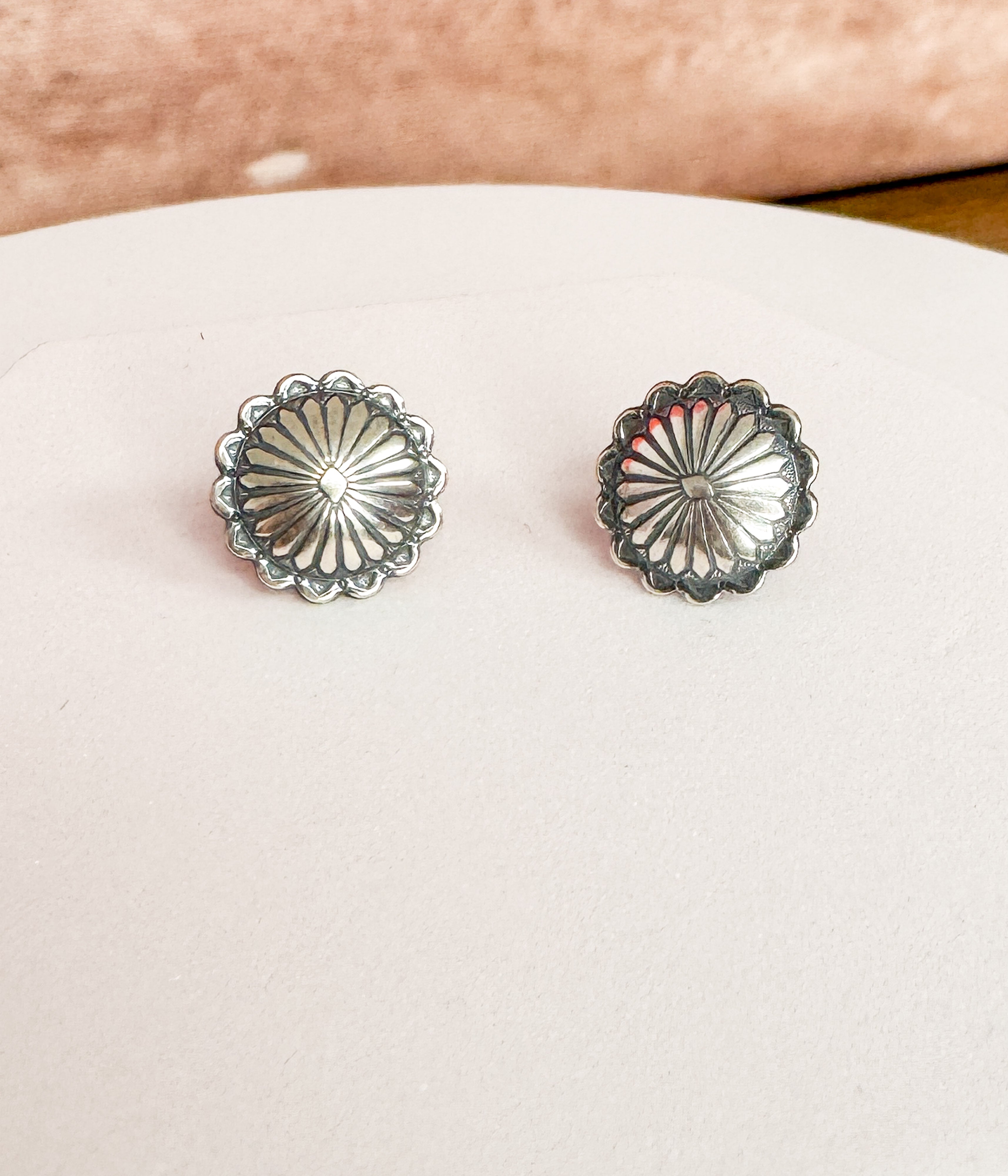 Silver Concho Earrings