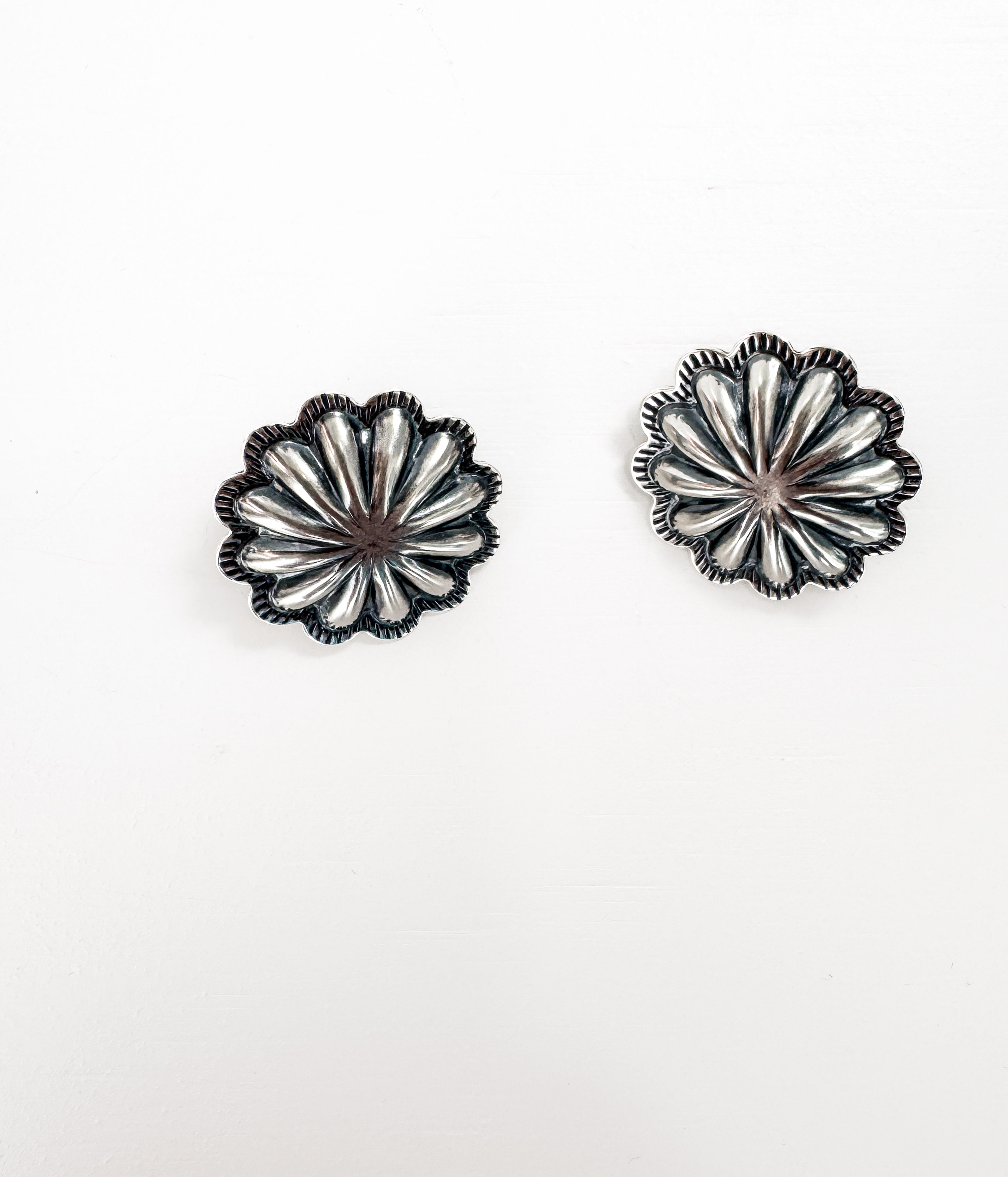 Navajo Petal Concho Earrings