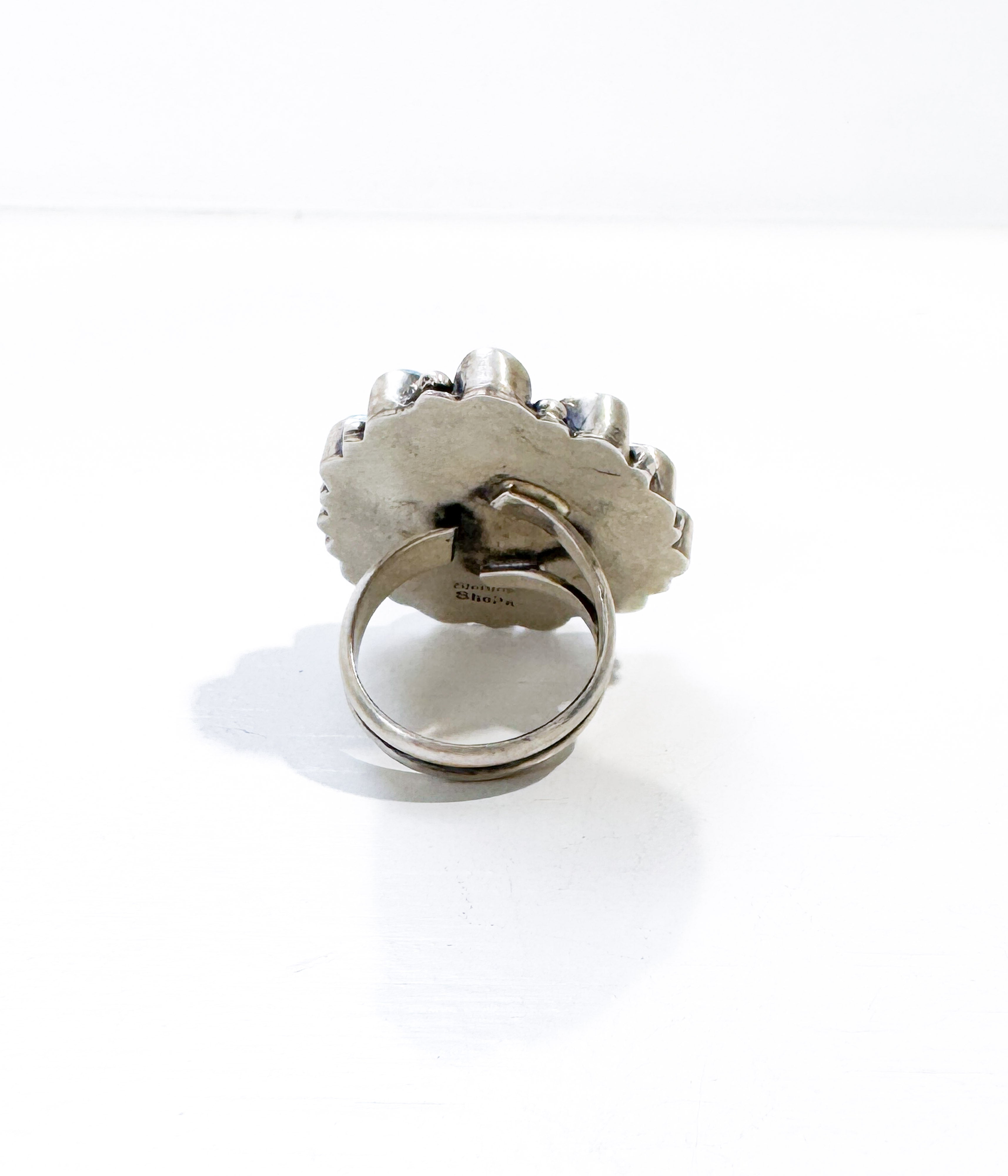 Blackjack & Kingman Turquoise Cluster Ring