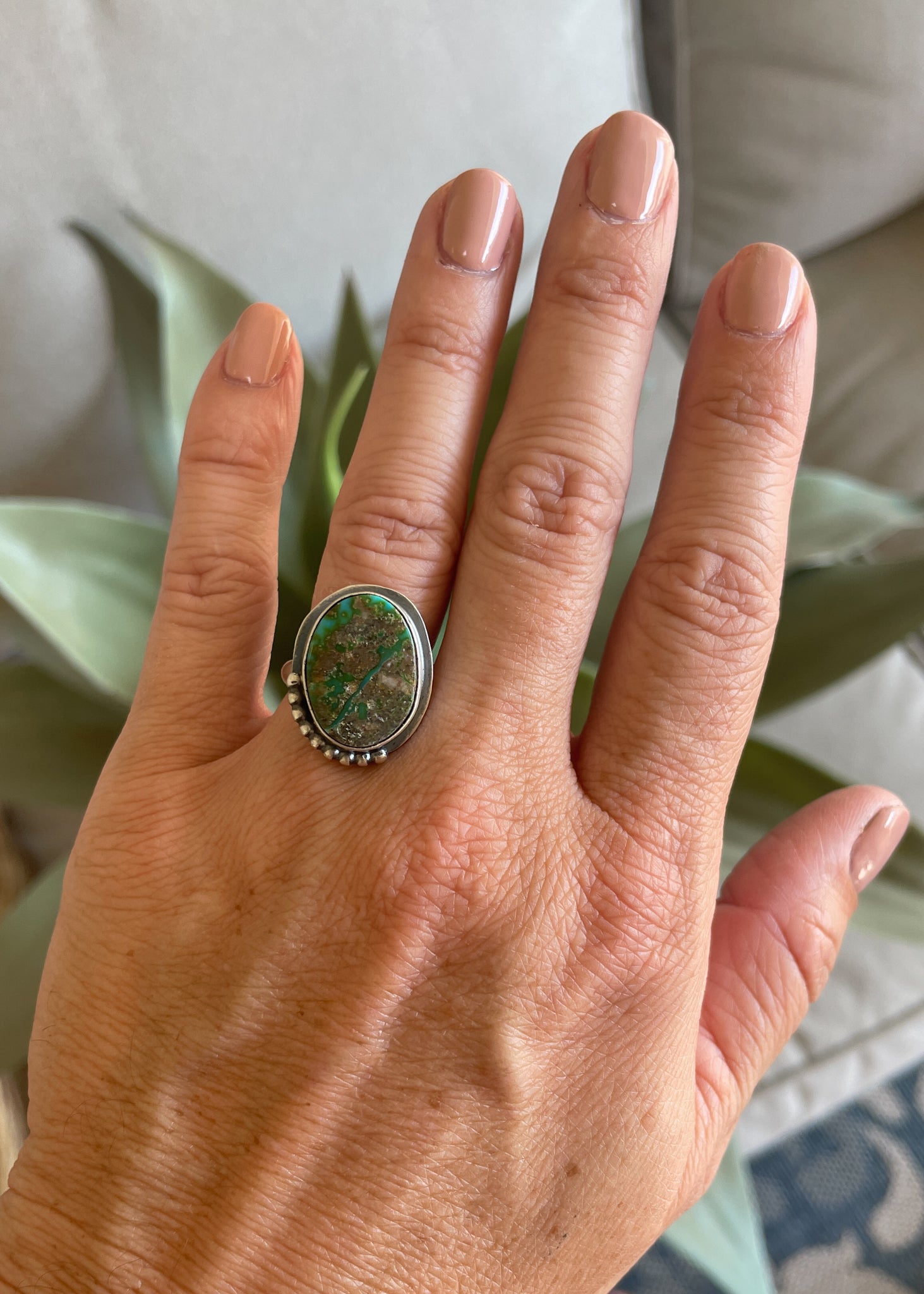 Amelia Sonoran Gold Authentic Turquoise Ring