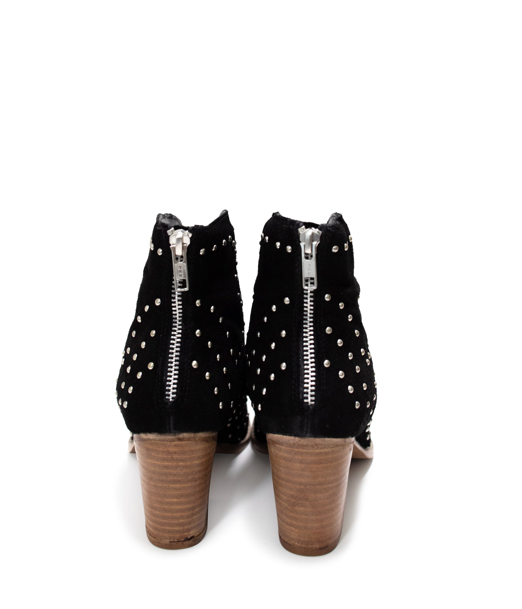Twilight Studded Heeled Ankle Boot in Black