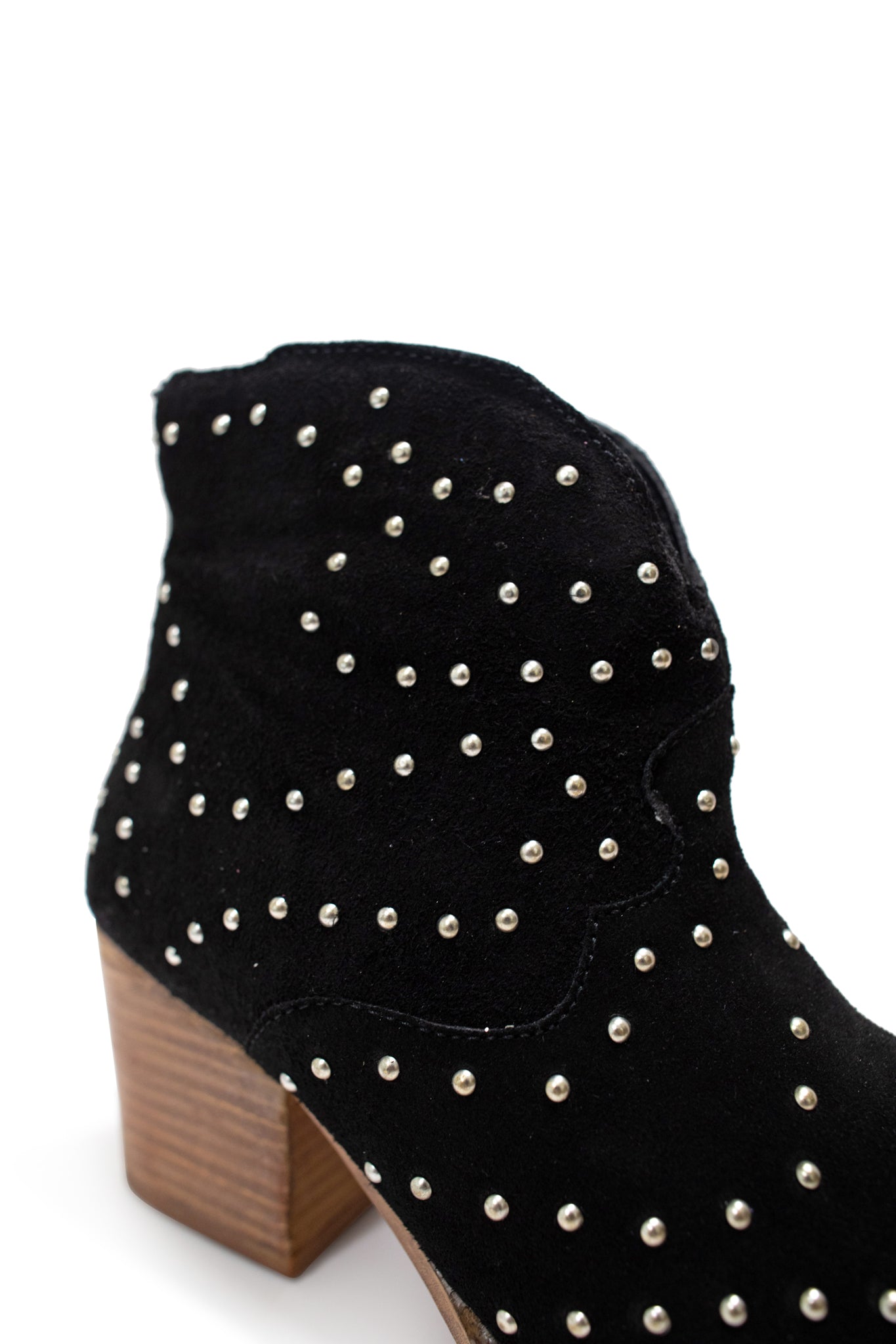 Twilight Studded Heeled Ankle Boot in Black