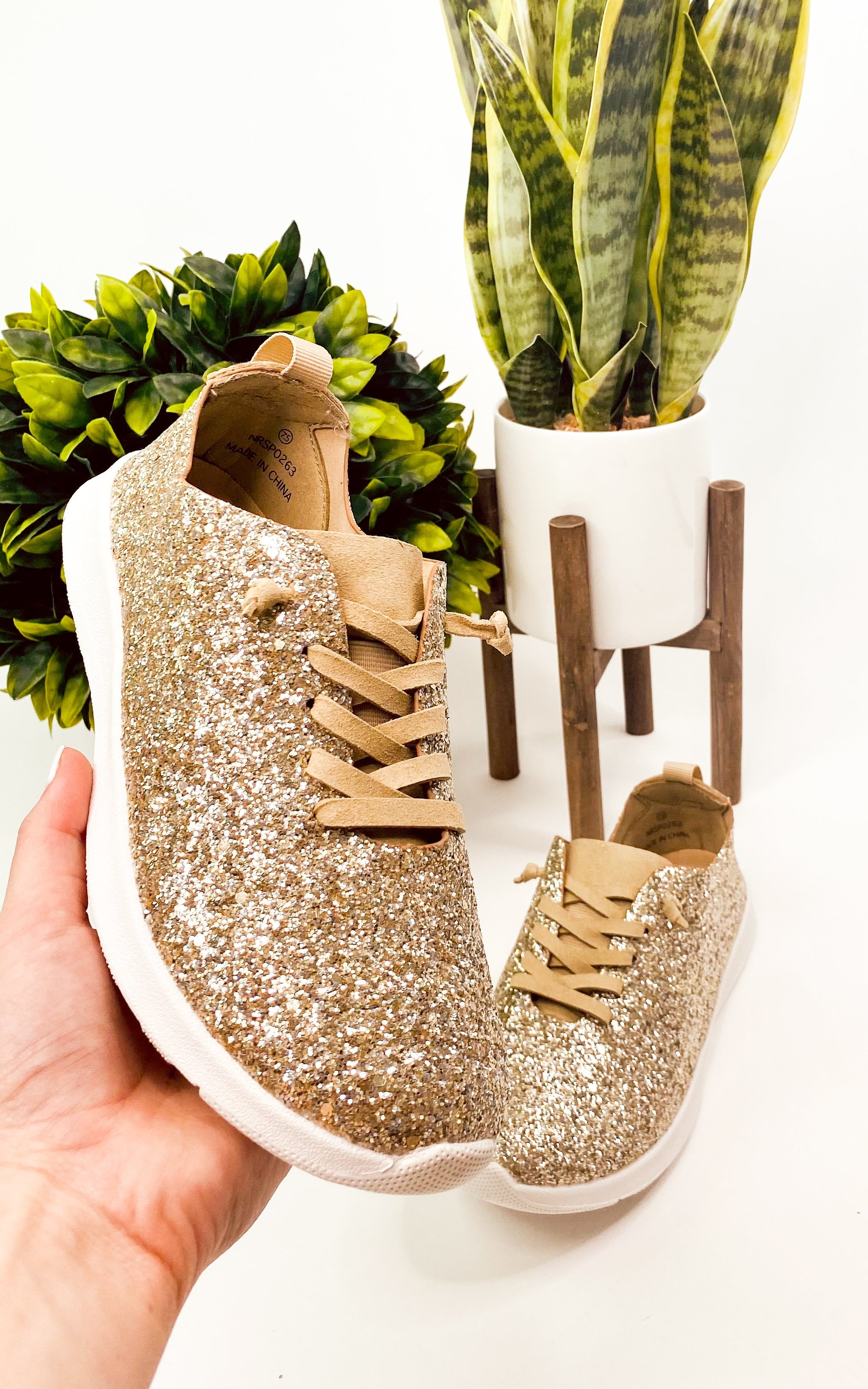 Not Rated Glitter Sneaker in Gold - Rural Haze