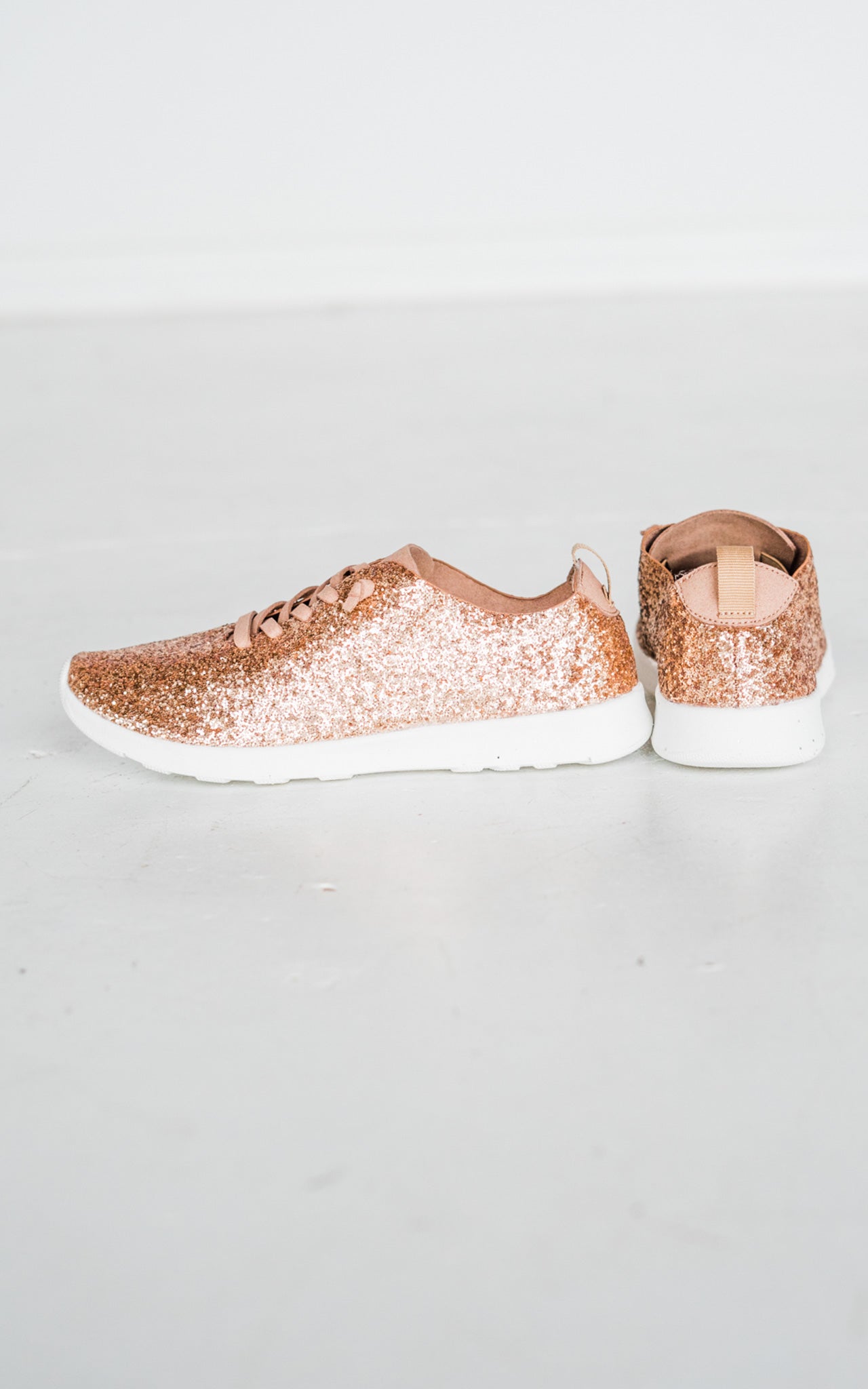 Not Rated Glitter Sneaker in Rose Gold - Rural Haze